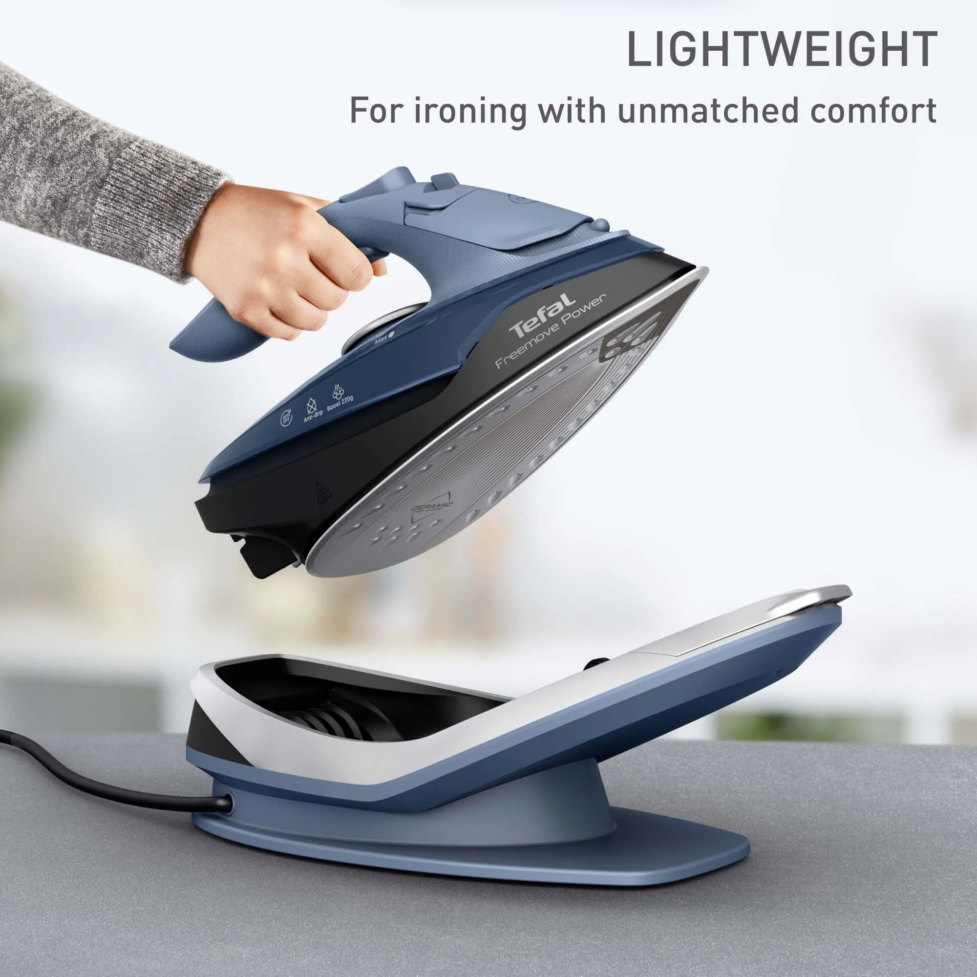 Tefal Strygejern Freemove Dampstrygejern FV6675E0 i Blå, 5