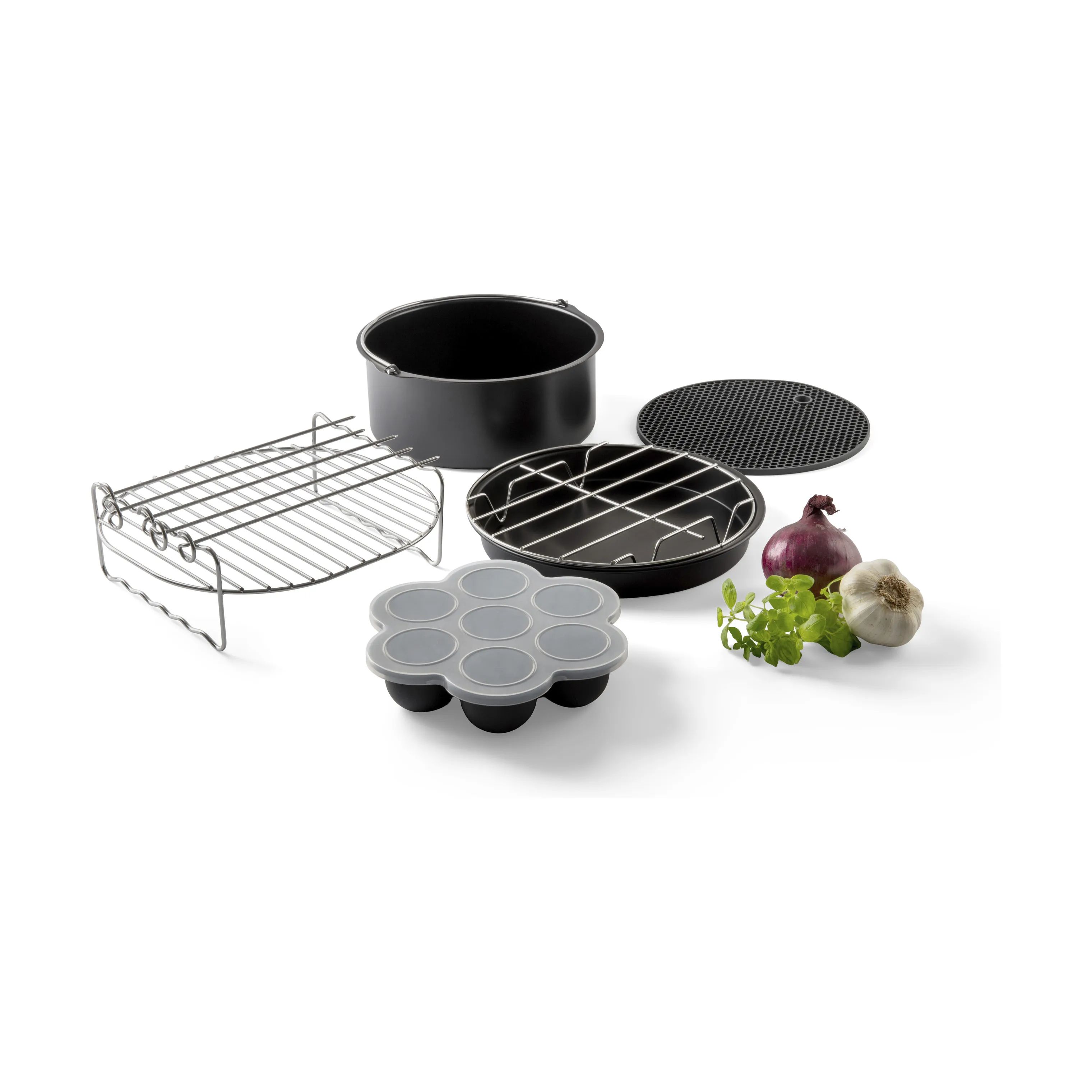 Cook & Baker Tilbehør til airfryers Tilbehørssæt til Airfryer - 6 dele i sort, 3