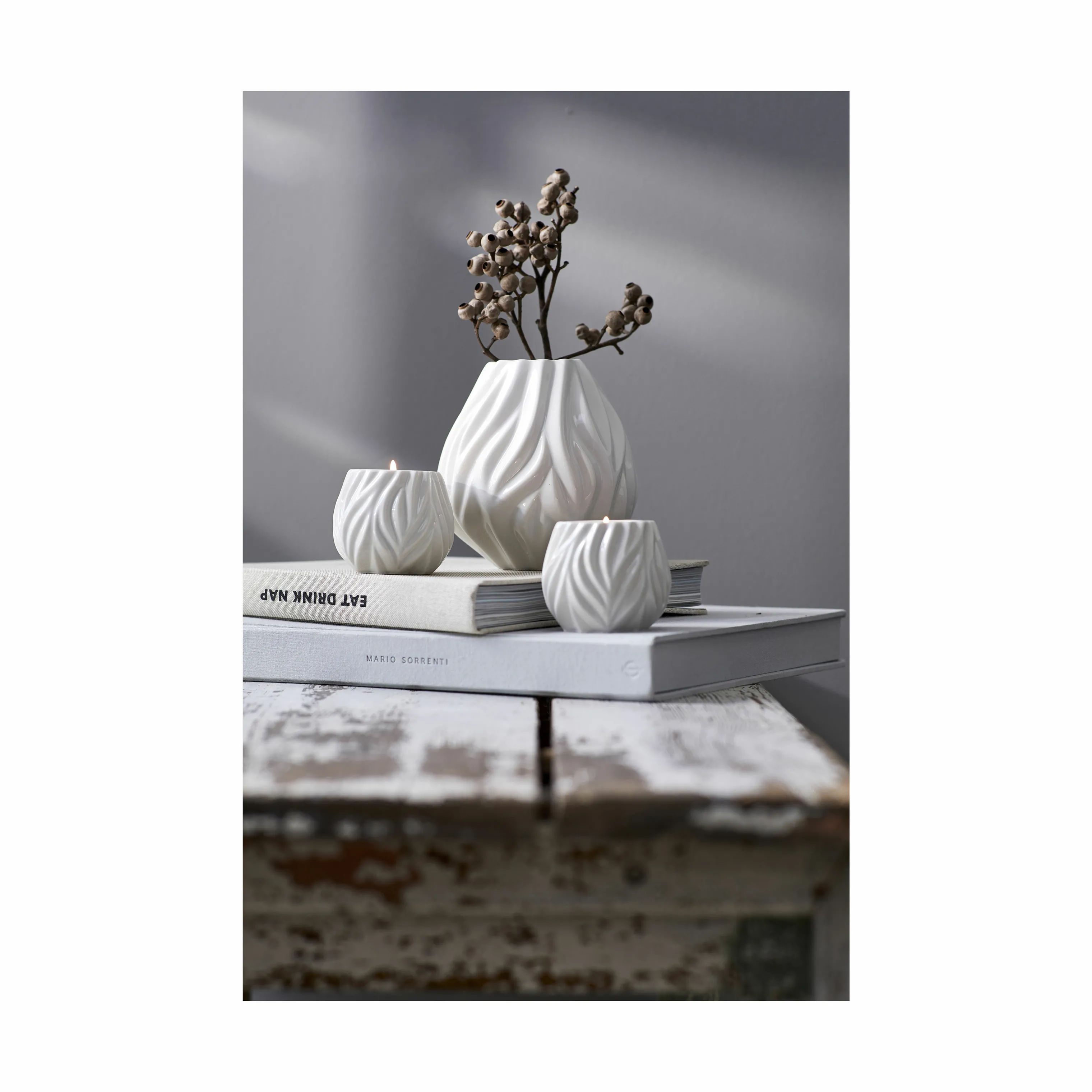 Morsø Fyrfadsstage Flame Fyrfadsstage - 2 stk. i Hvid, 6,8 cm, 4