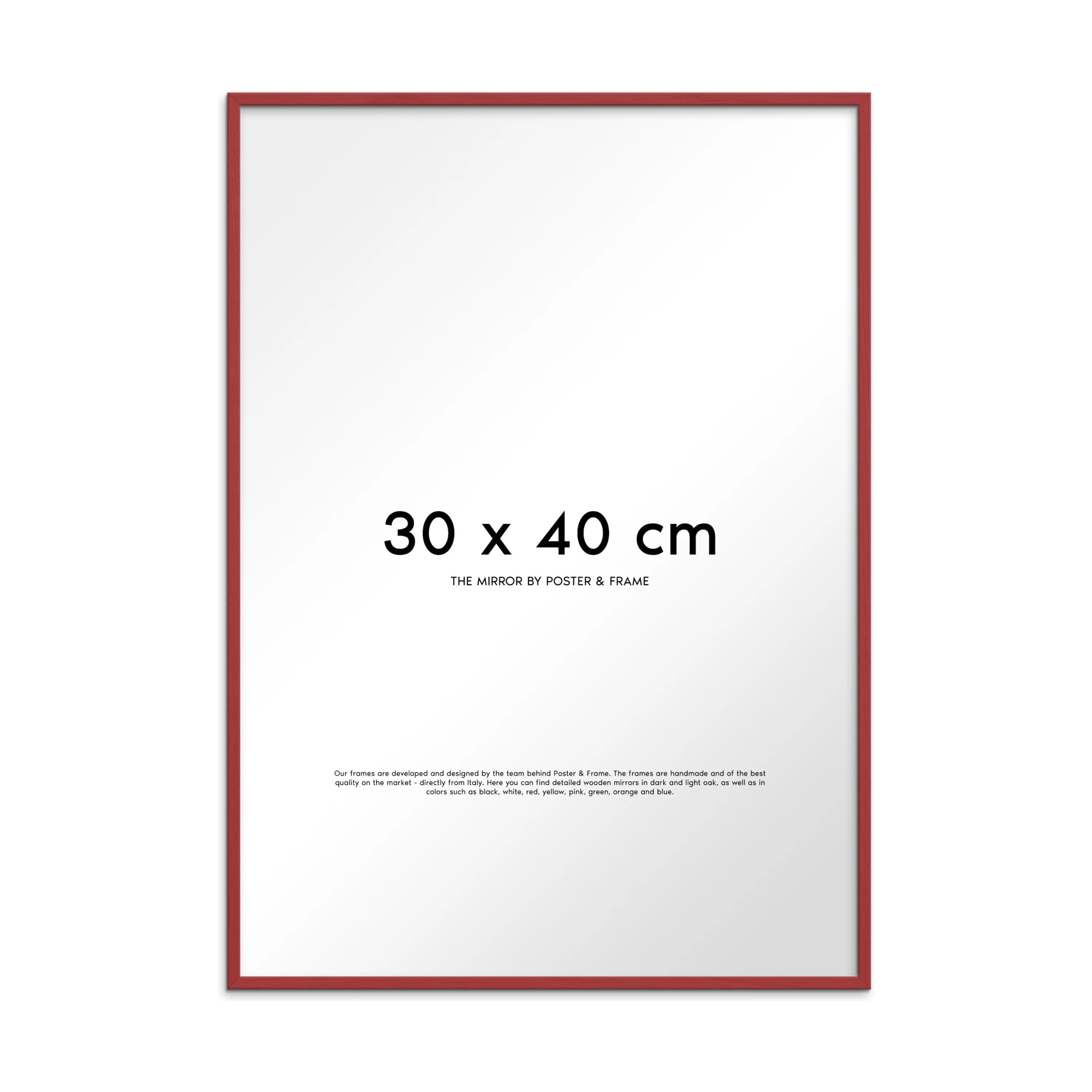 Poster&Frame Spejle Spejl i Rød, B30 x L40 cm, 1