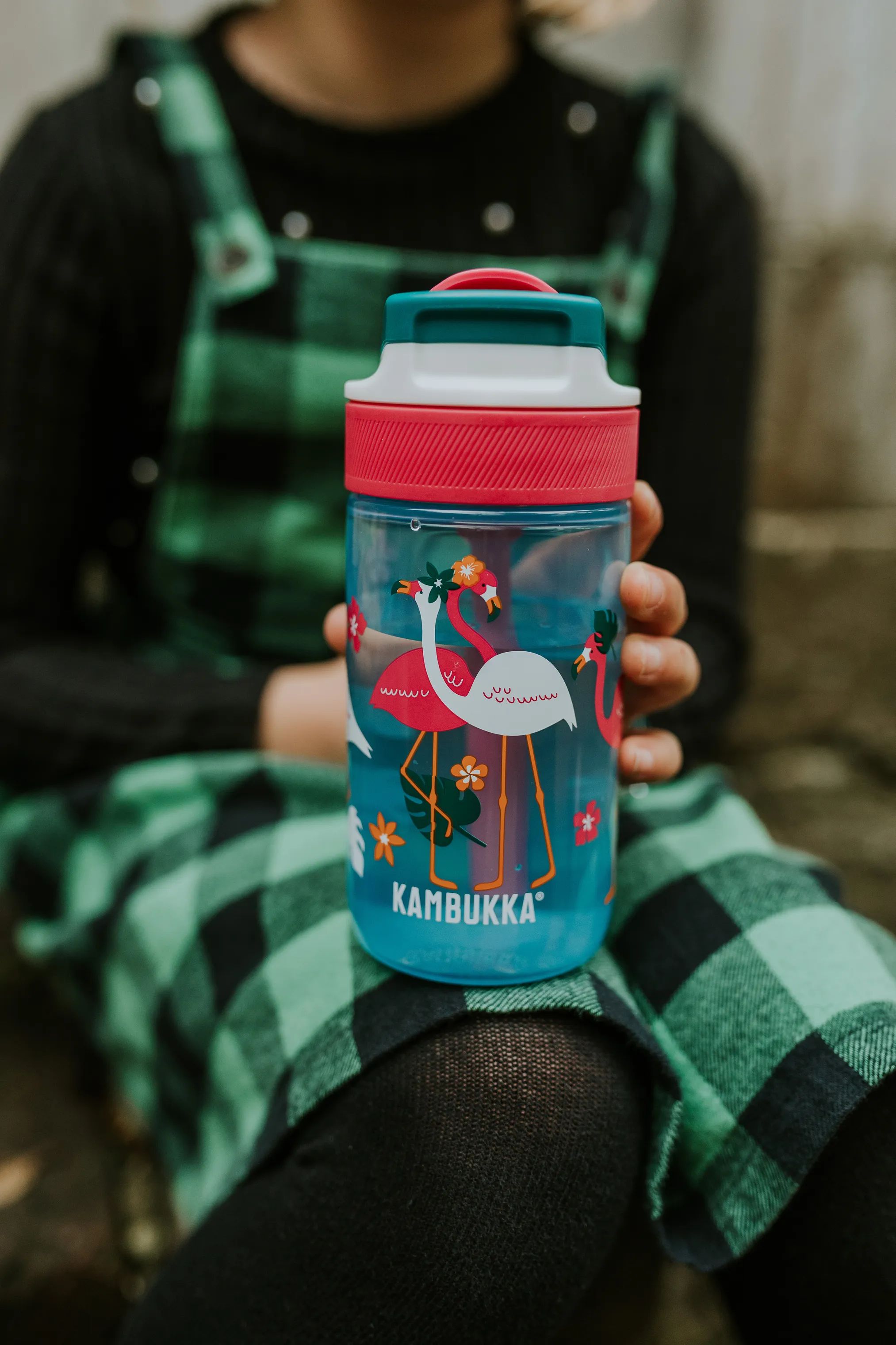 Kambukka Drikkedunke til børn Lagoon Vandflaske til børn i Blue Flamingo, 2