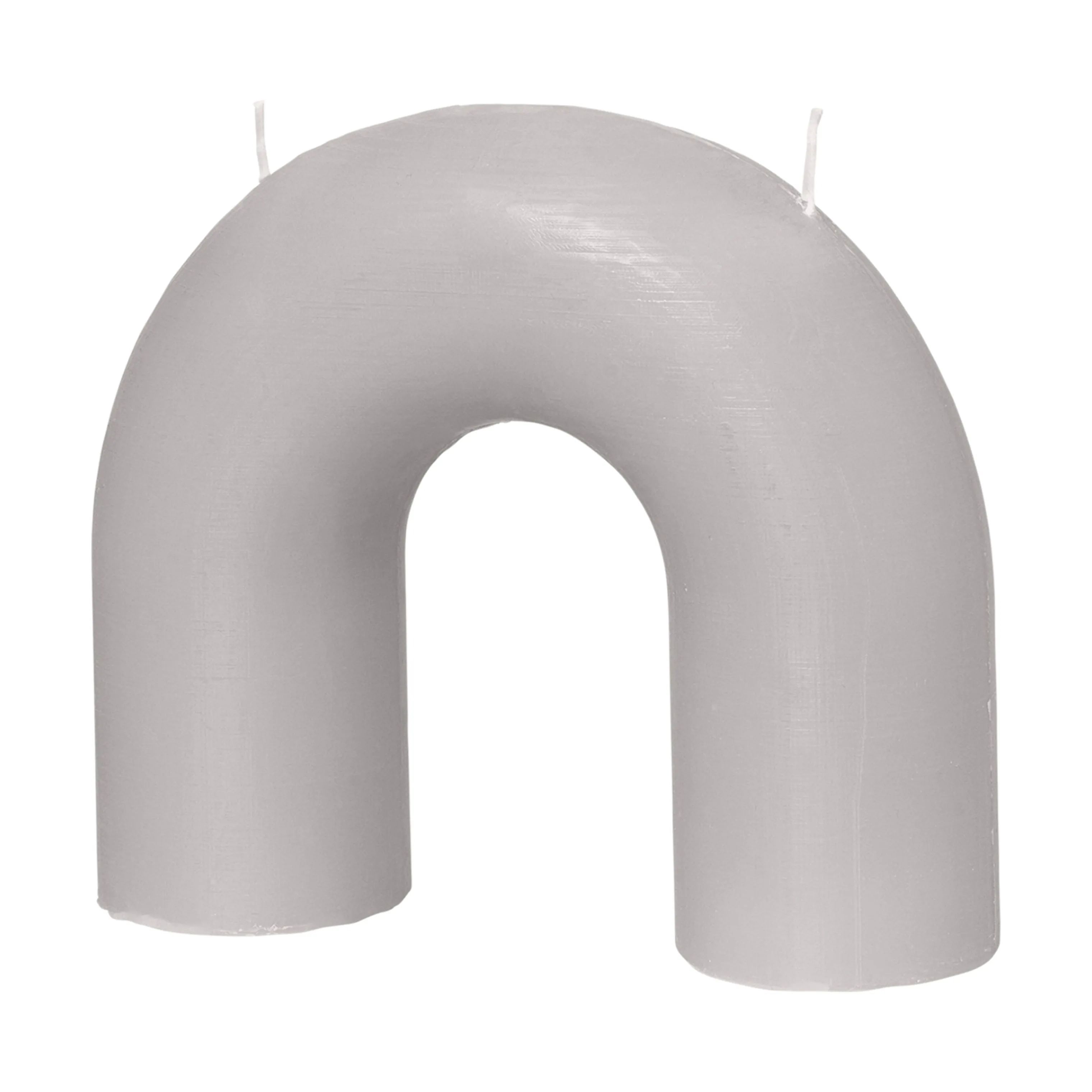 Broste Copenhagen Bloklys Bend Skulptur Lys i Rainy Day Grey, 1