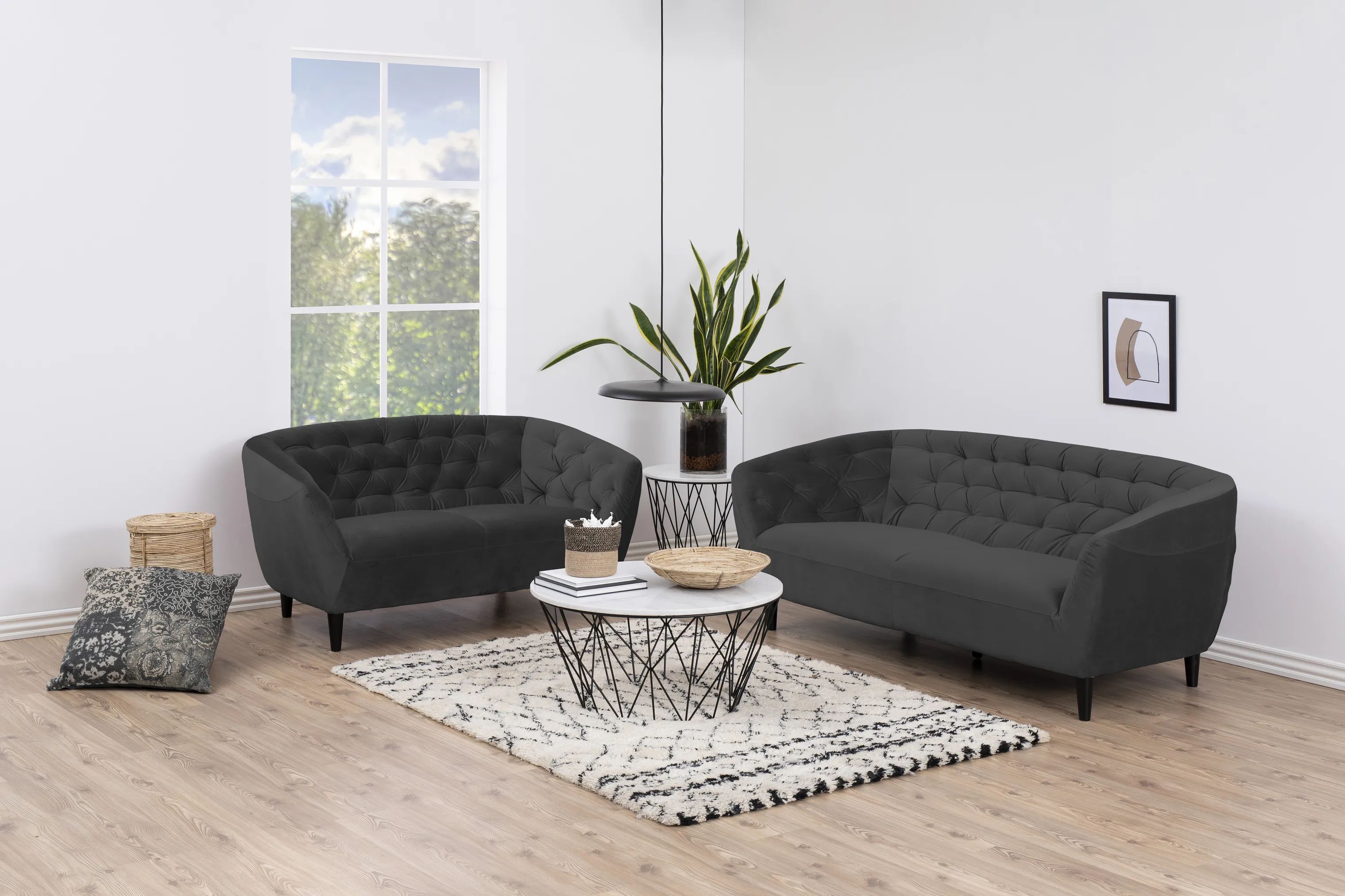 CASA Living Sofaer Ria Sofa i Mørkegrå, 191 cm, 3