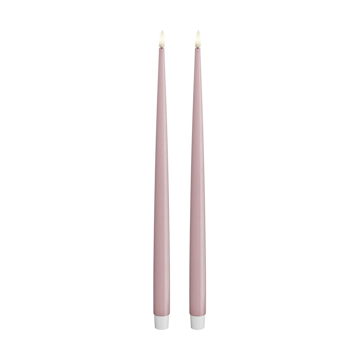 Deluxe Homeart LED-lys Real Flame LED Kertelys - 2 stk. i Lys rosa, 38 cm, 1