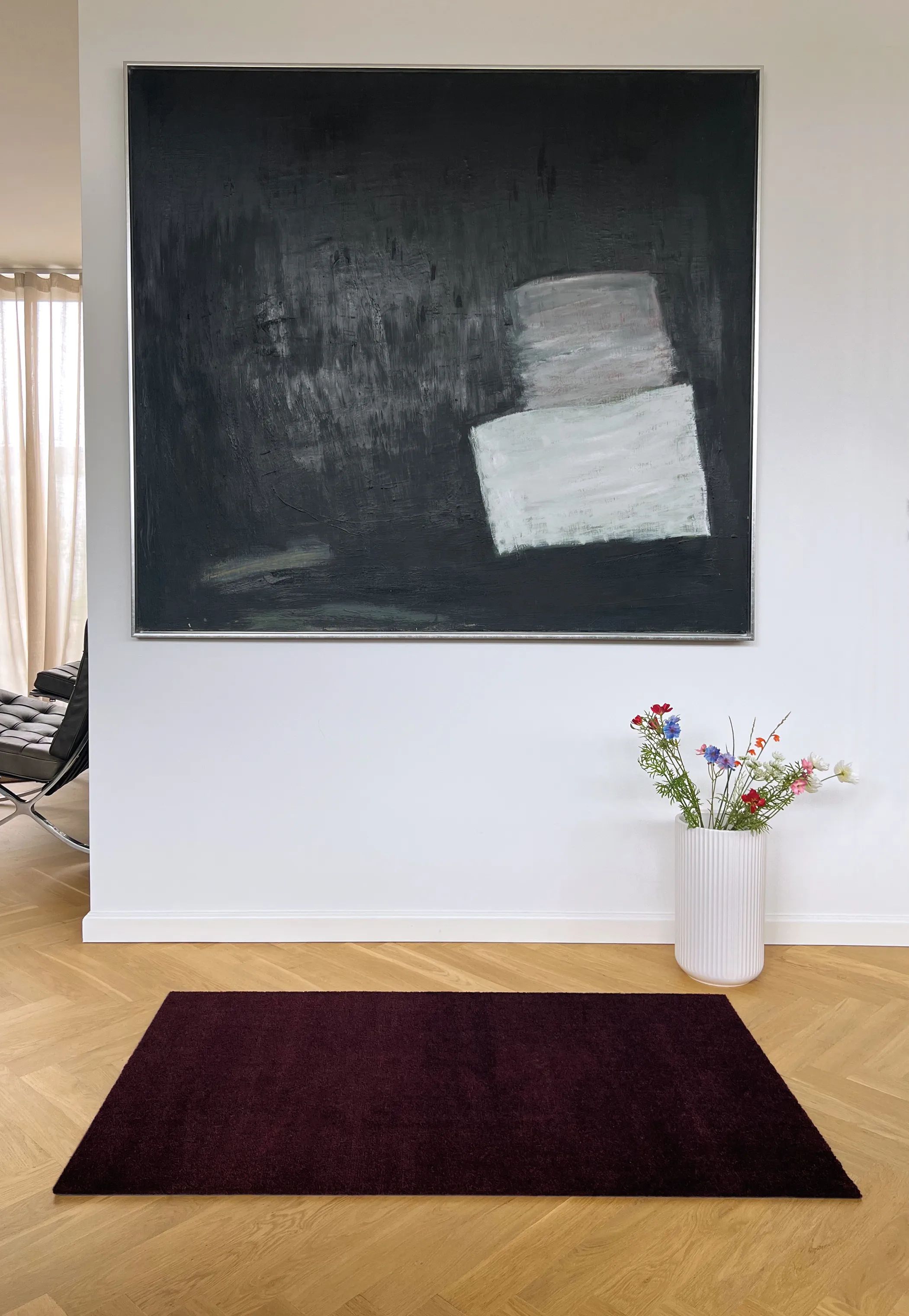 Tica Copenhagen Gulvtæpper Uni Color Unicolor Gulvmåtte i Bordeaux, B90 x L130 cm, 4