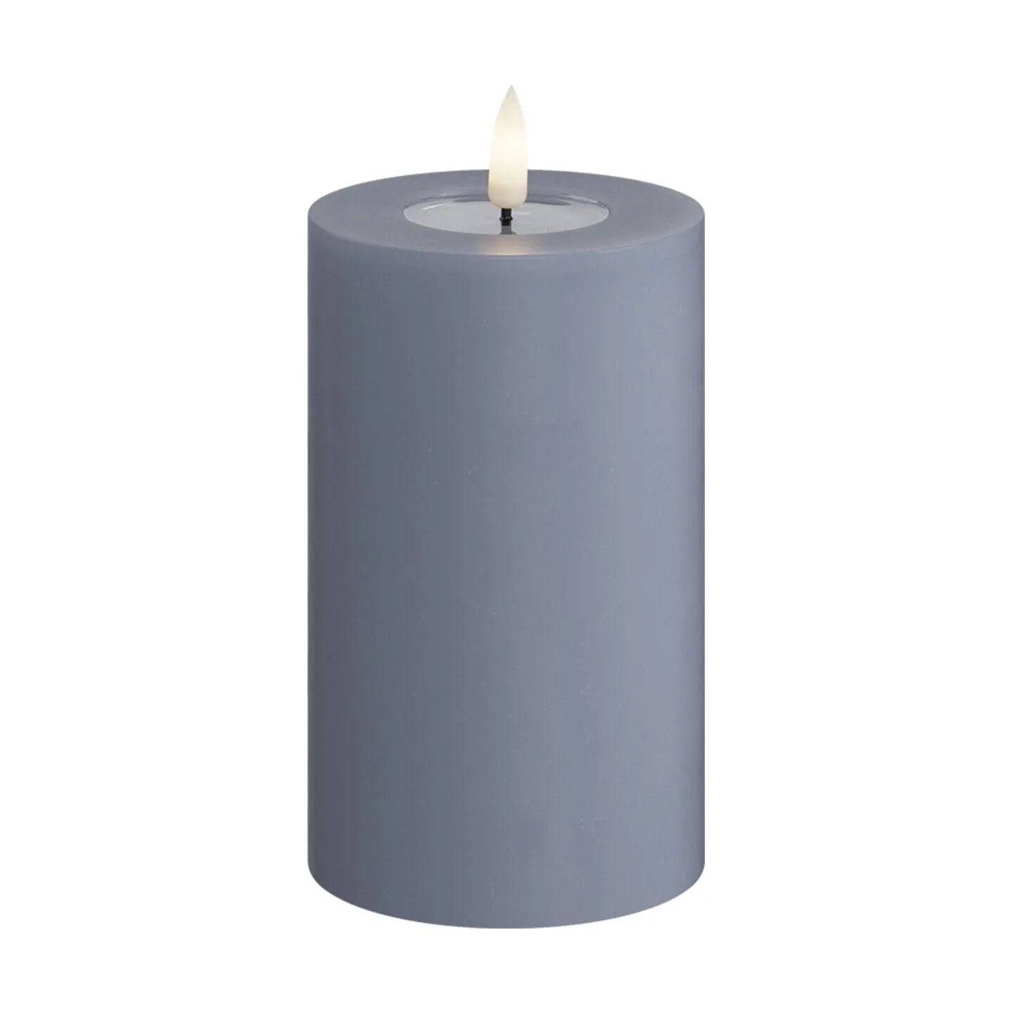 Deluxe Homeart LED-lys Real Flame LED Bloklys i Ice blue, 12,5 cm, 1