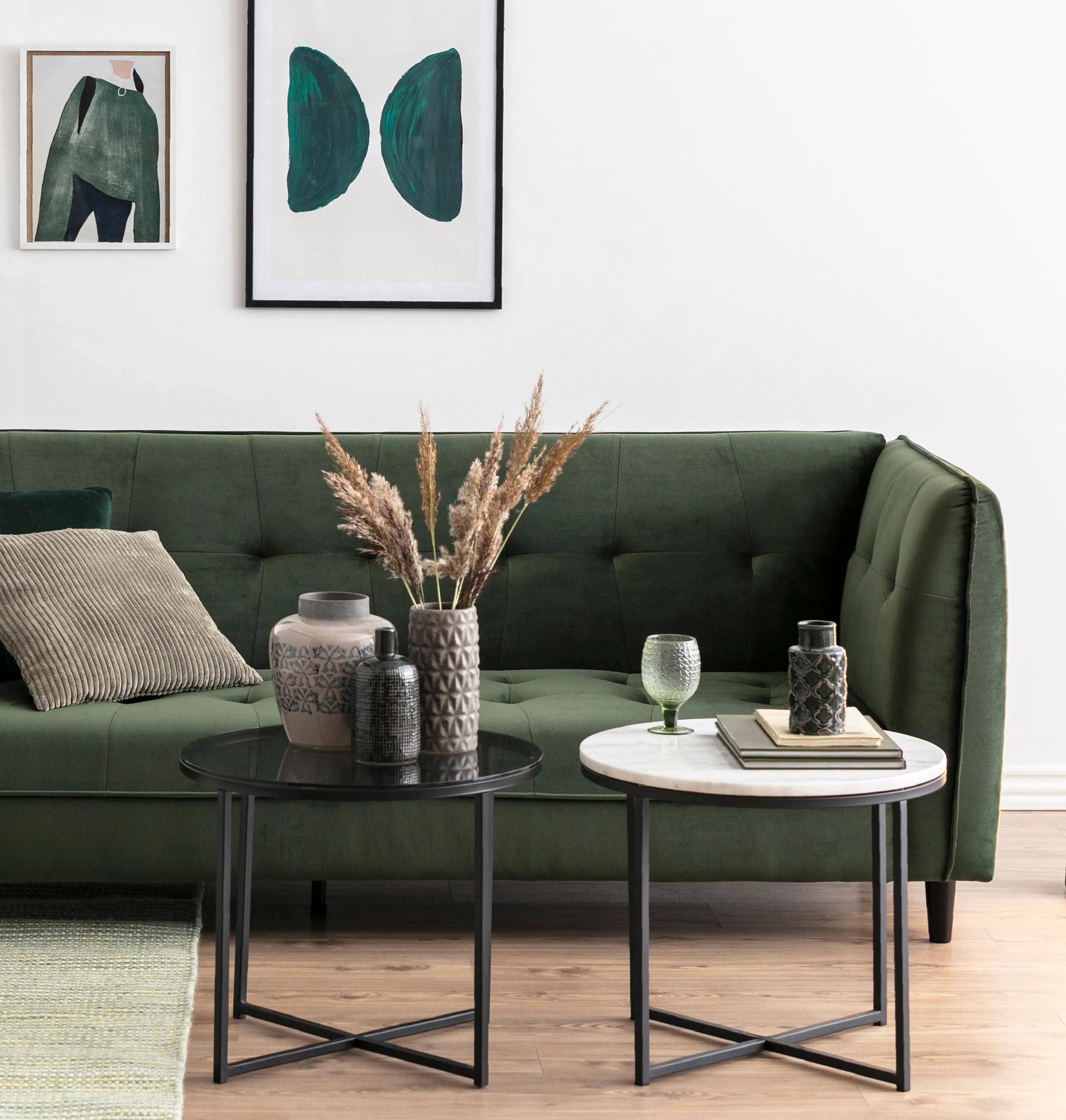 CASA Living Sideborde Cross Hjørnebord i Røg/sort, 3
