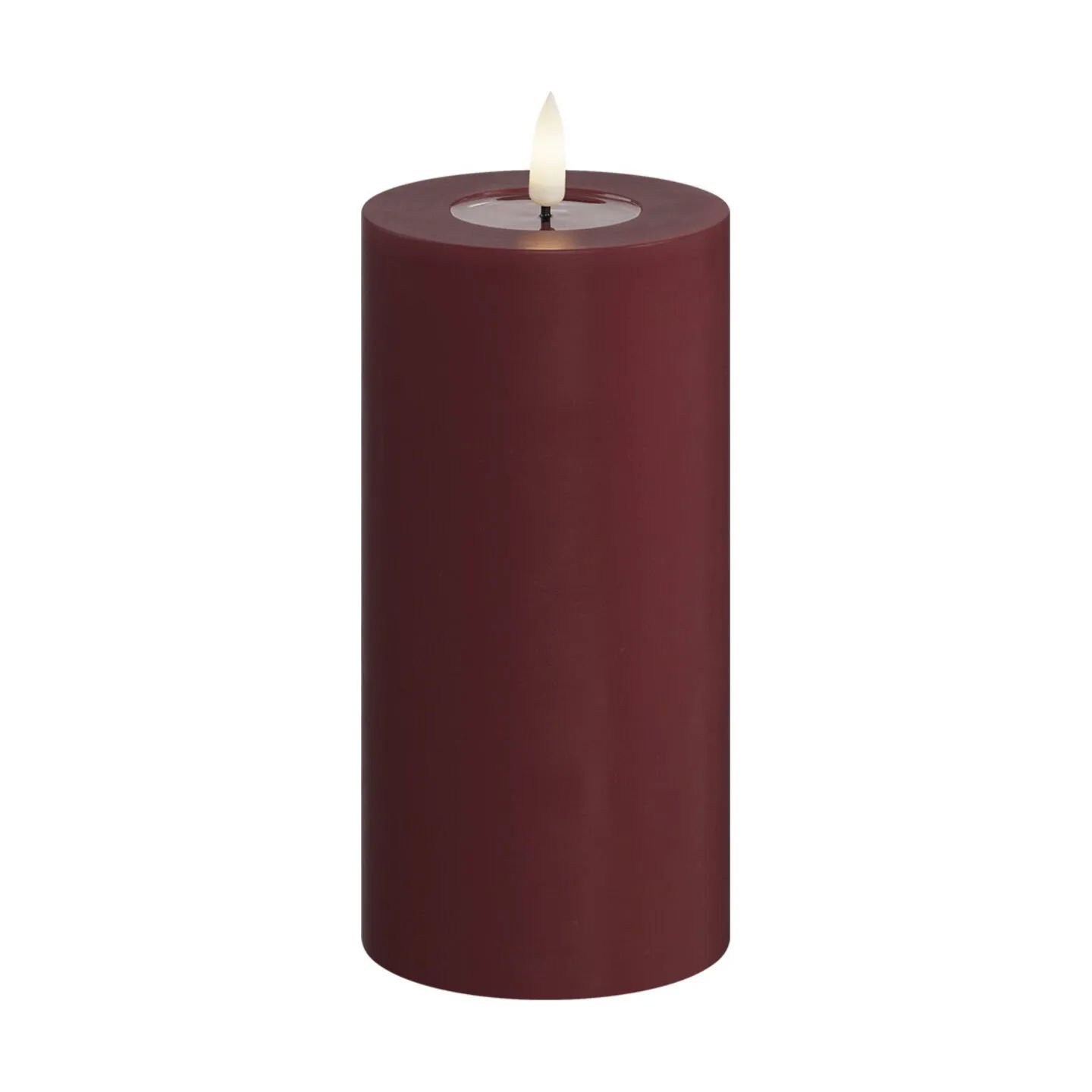 Deluxe Homeart LED-lys Real Flame LED Bloklys i Bordeaux , 15 cm, 1