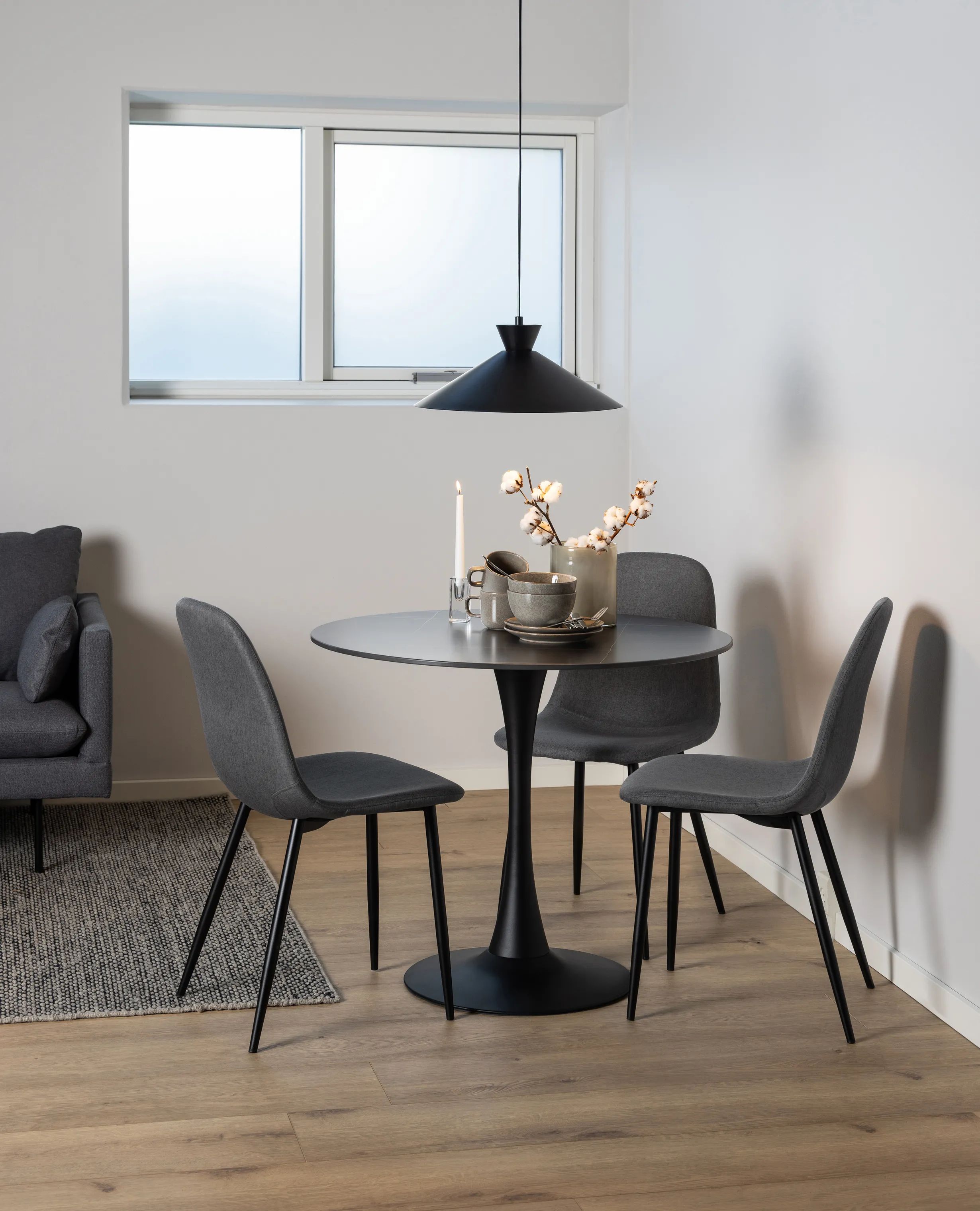 CASA Living Spisebordsstole Celia Spisebordsstol - 4 stk. i mørkegrå, 2