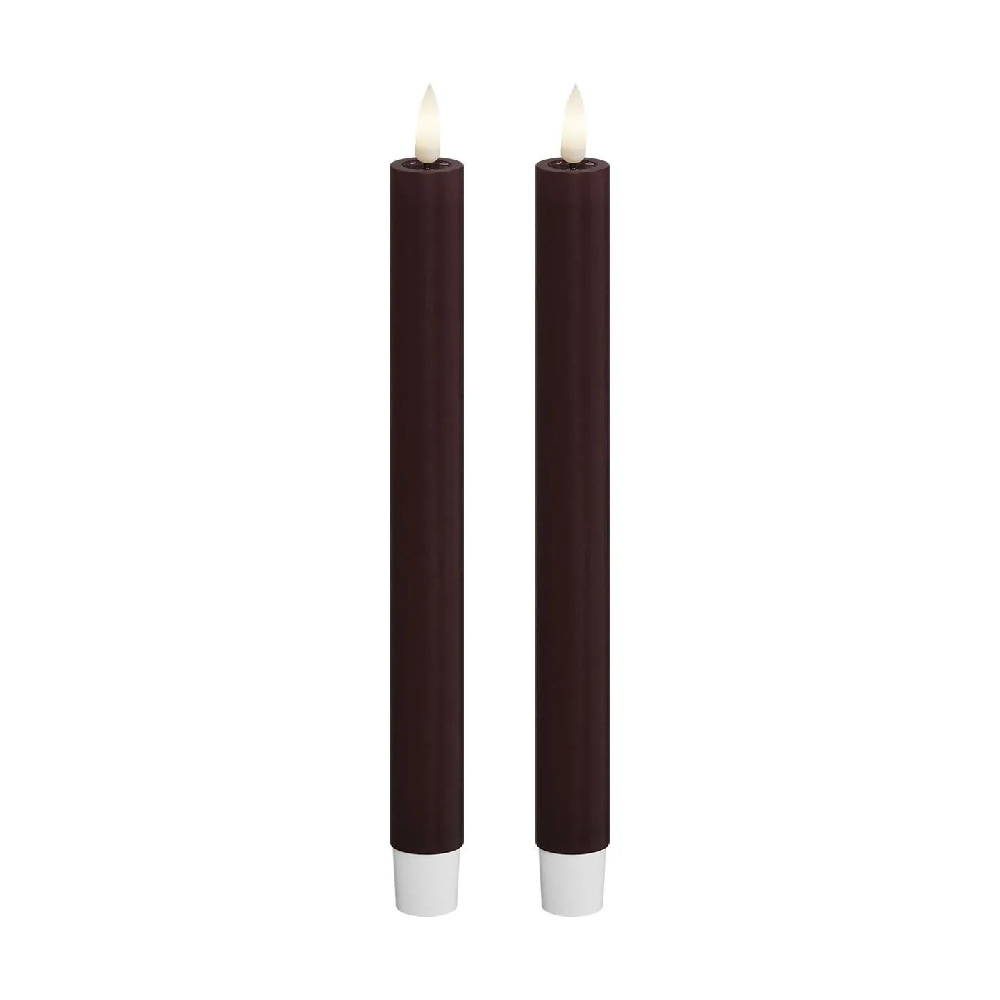 Deluxe Homeart LED-lys Real Flame LED Kronelys - 2 stk. i Mørk Bourgogne, 24 cm, 1