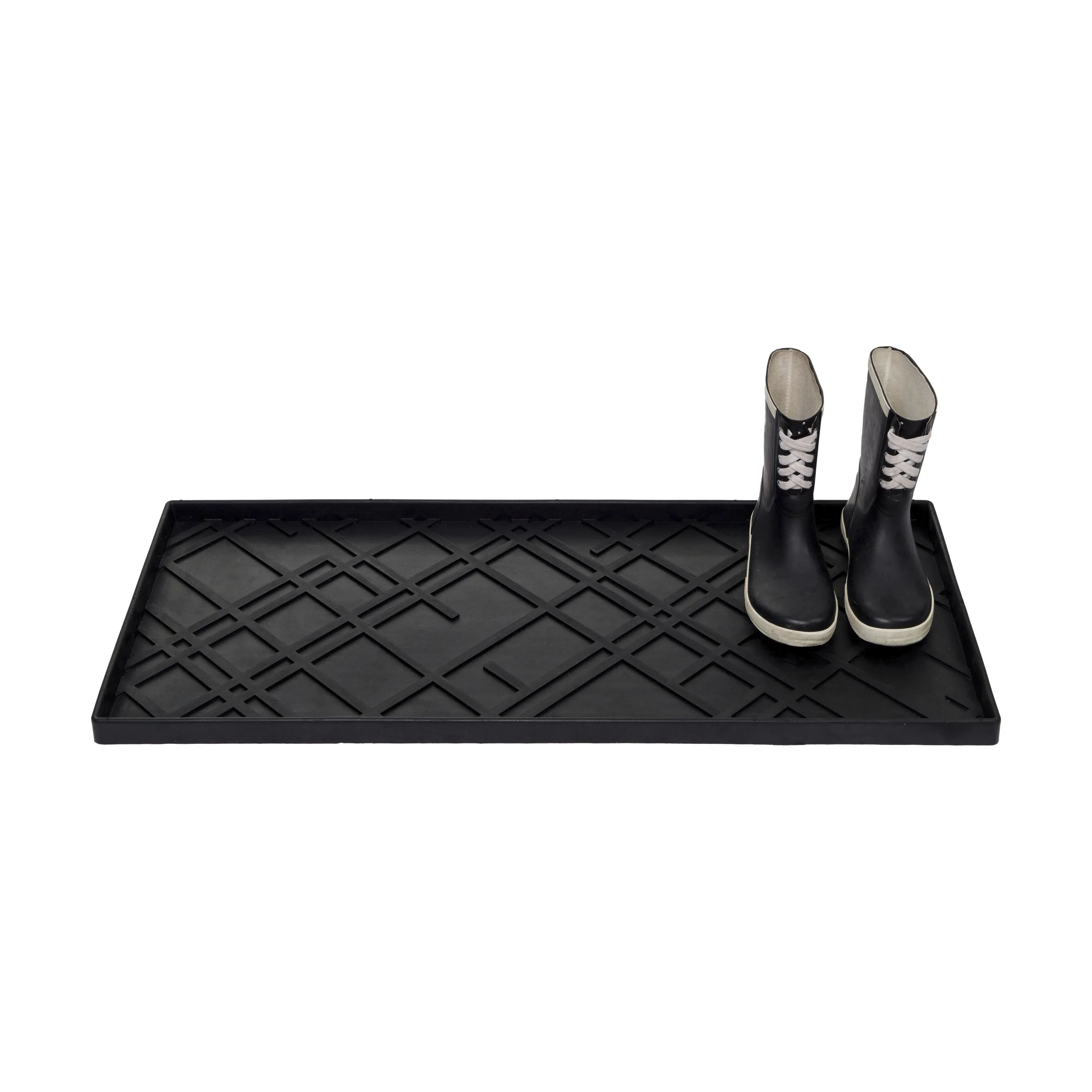 Tica Copenhagen Dørmåtter Lines Skobakke i Sort, B38 x L88 cm, 1