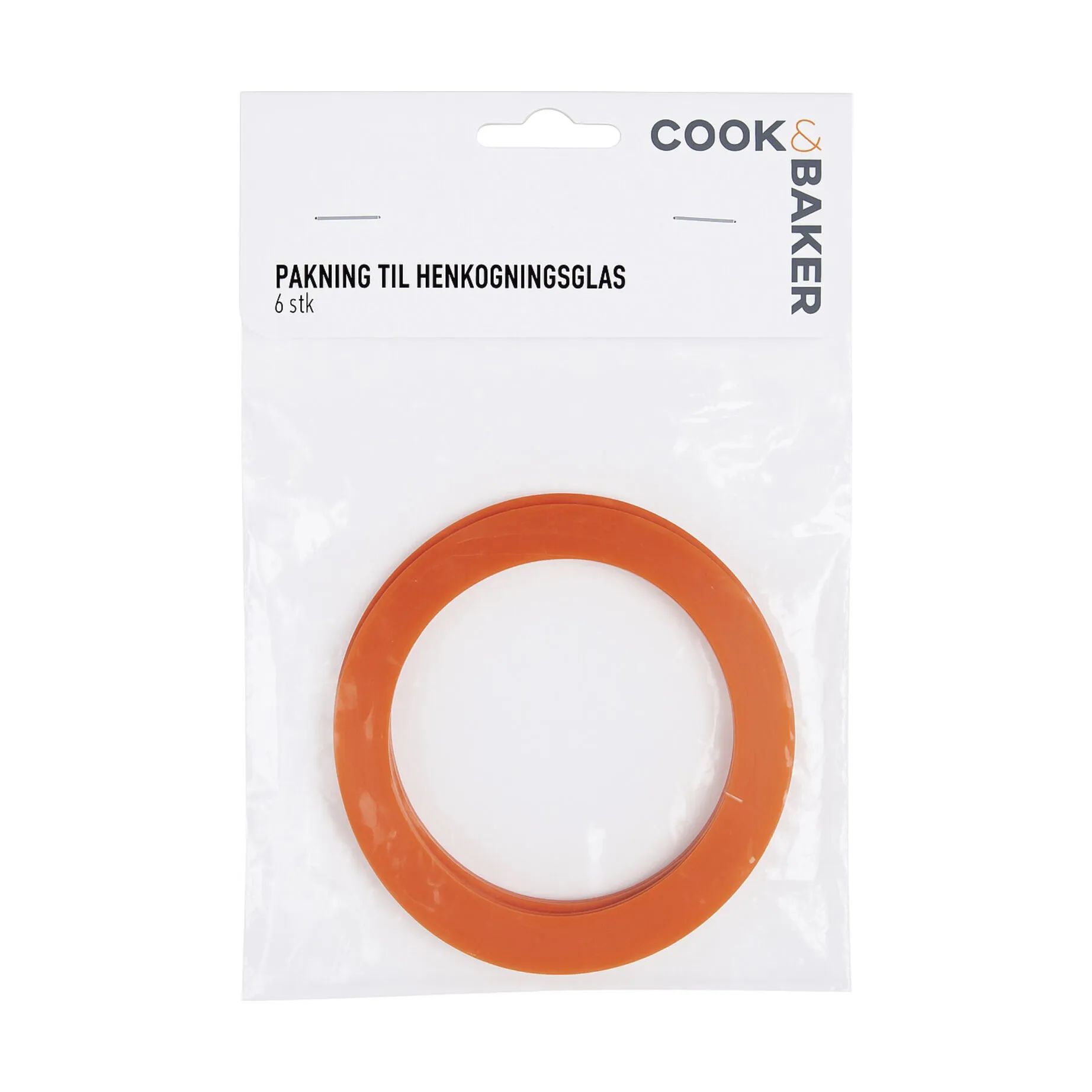 Cook & Baker Patentglas Pakning - 6 stk. i orange, 1