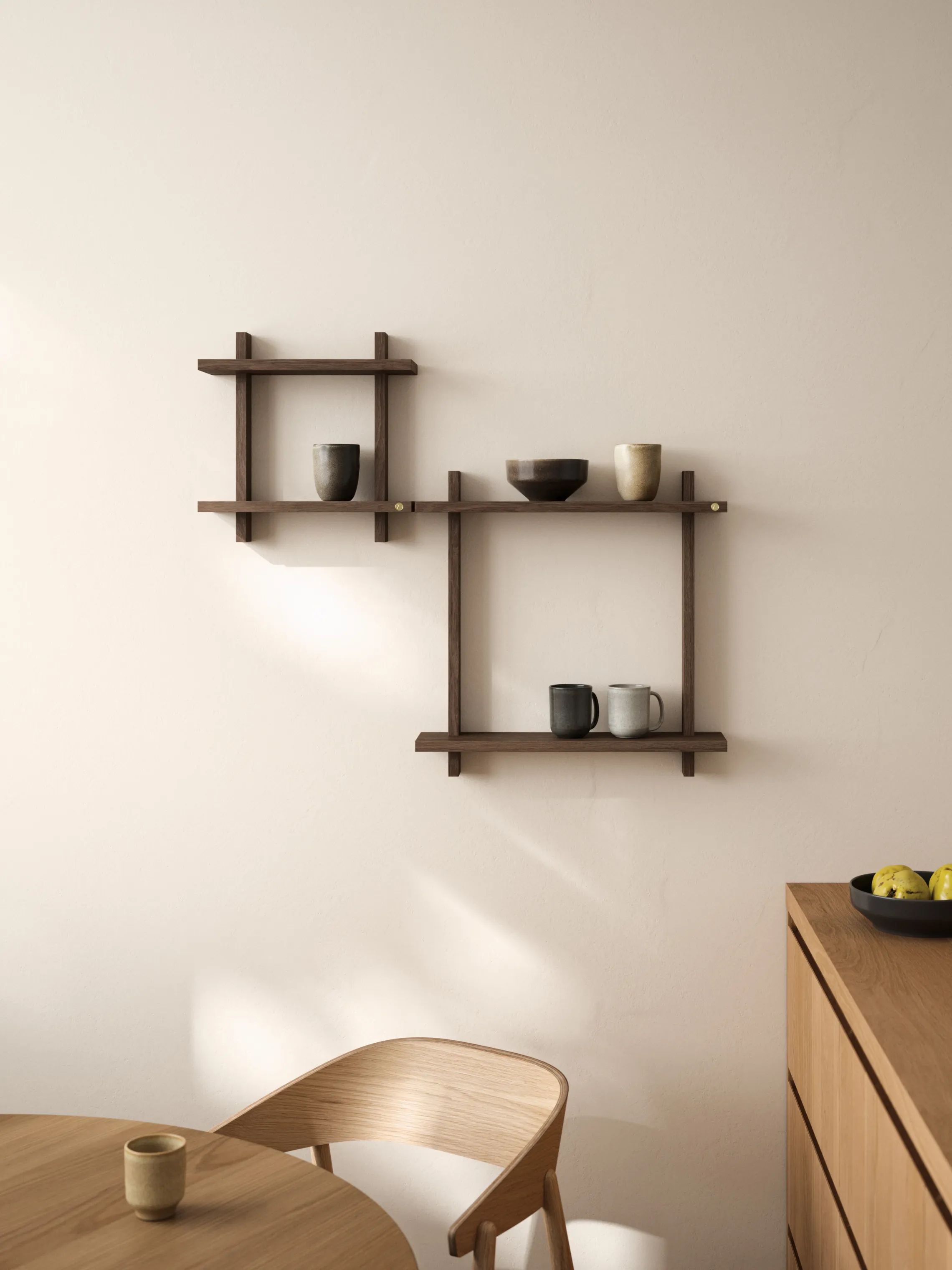 Andersen Furniture Hylder Treat Hylde i Røget eg, H50 x B50 cm, 2