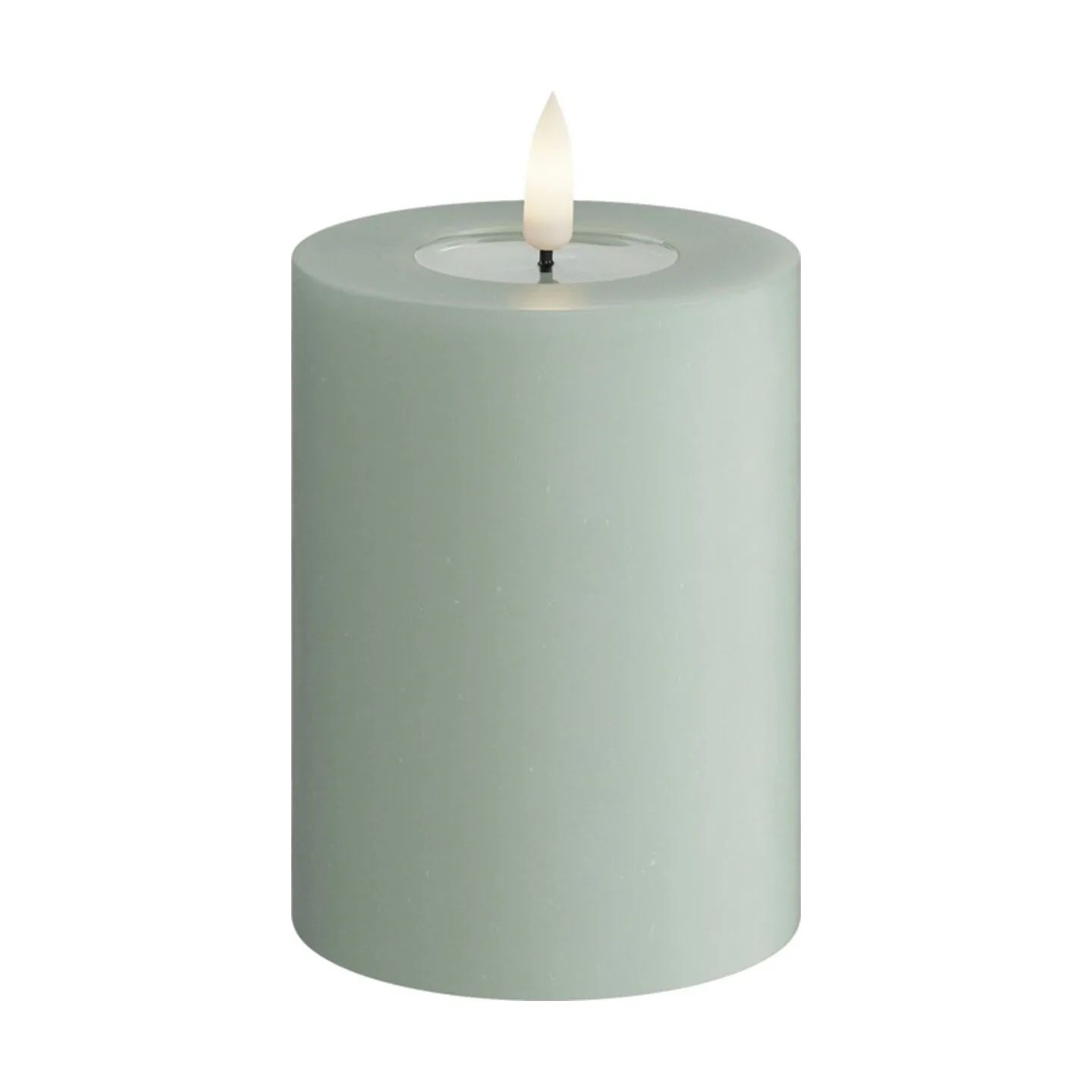 Deluxe Homeart LED-lys Real Flame LED Bloklys i Salvie grøn, 10 cm, 1