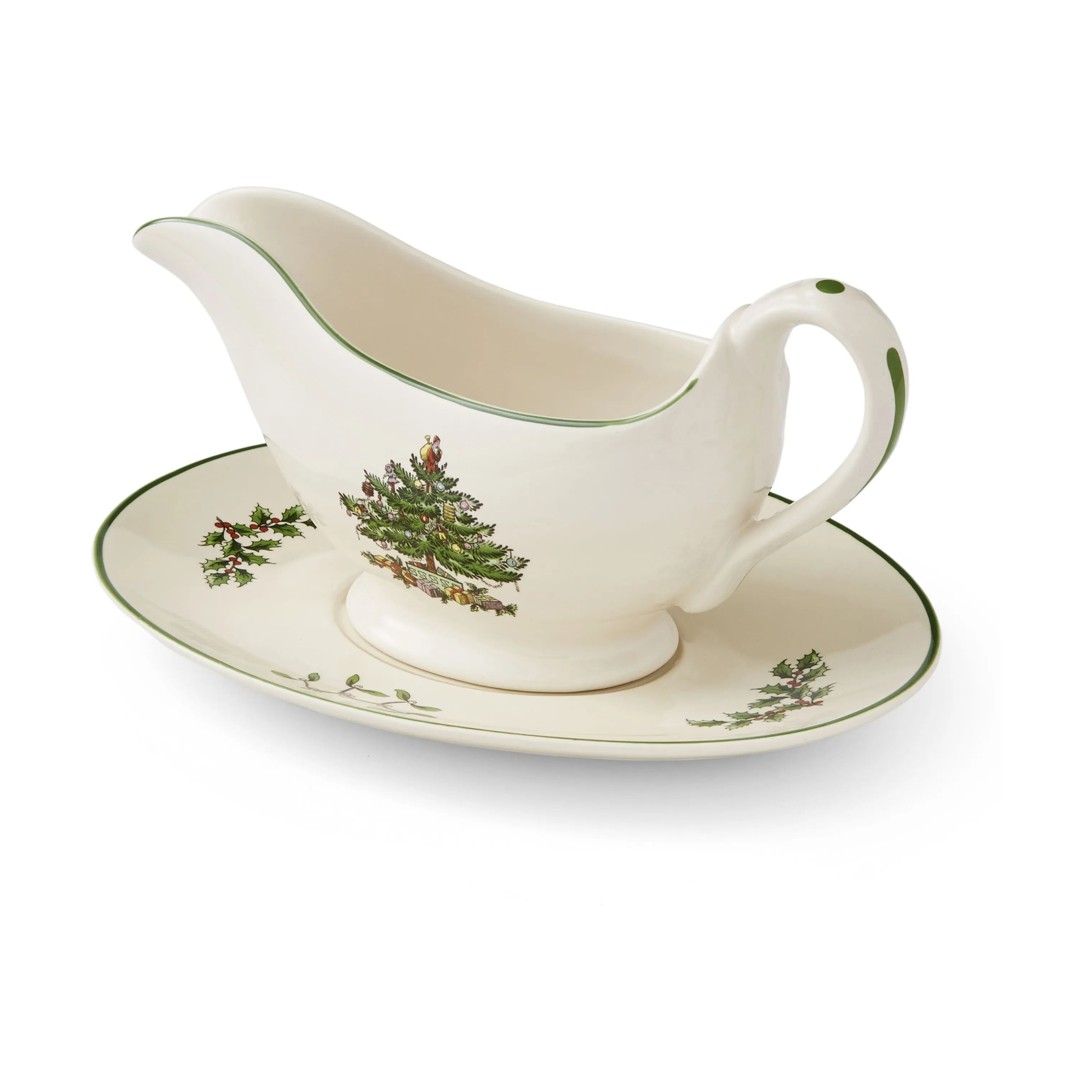 Spode Sovseskåle og -kander Christmas Tree Sovseskål i Hvid/grøn/rød, 3