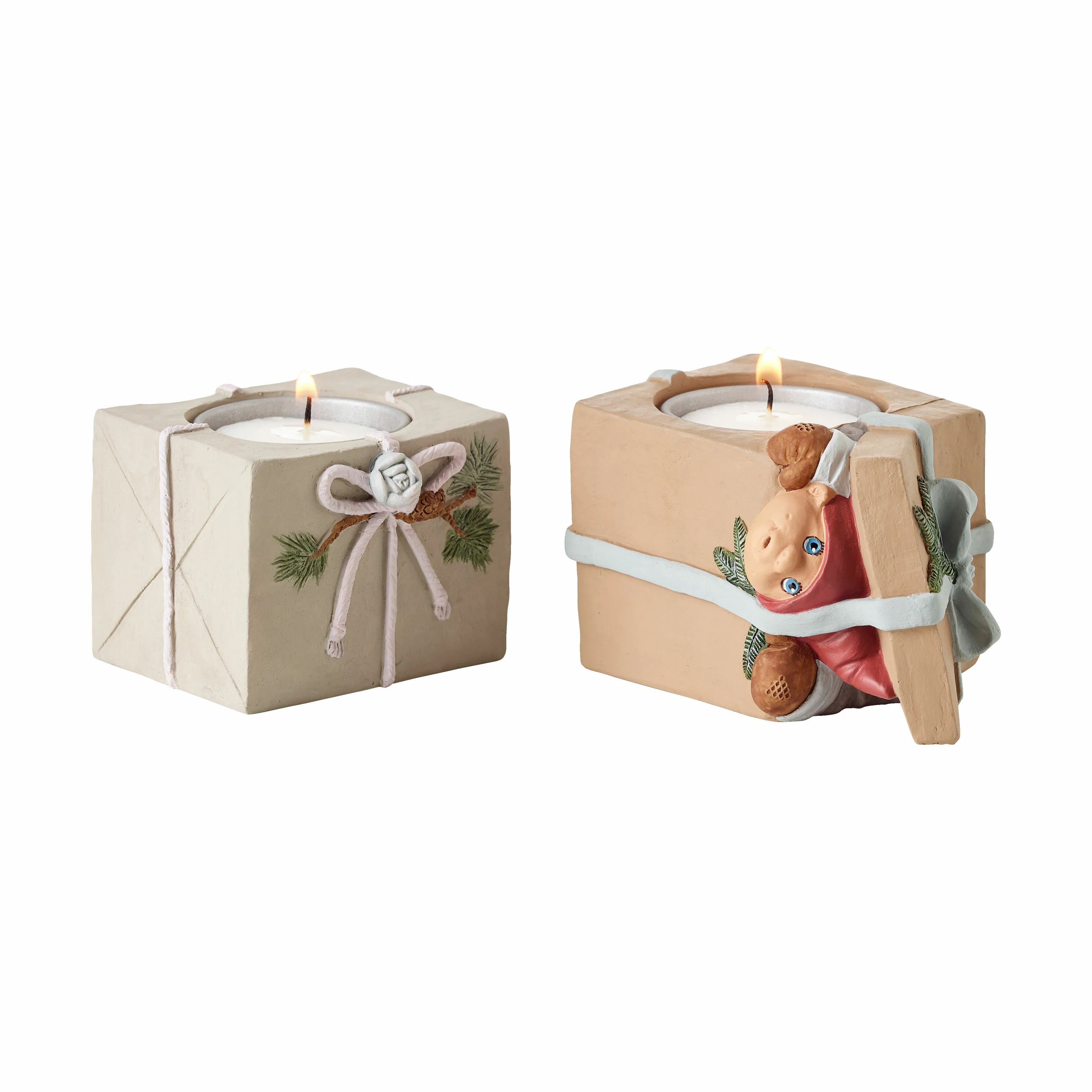 Klarborg Jule- og adventsstager Fyrfadsstage - Nissen Frits - 2 dele i Multifarvet, 5,5 cm, 1