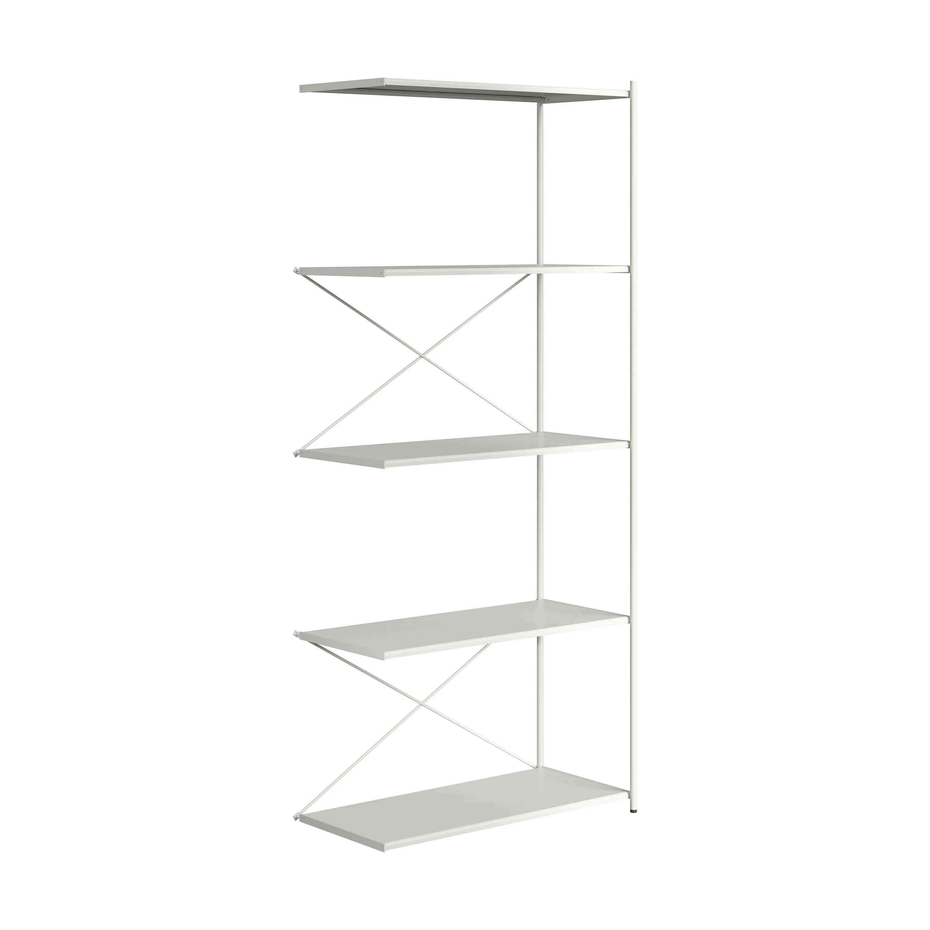 Novoform Reoler og tilbehør Arturo 5-Etagers tilbygningsreol i Light Grey, 175 cm, 2