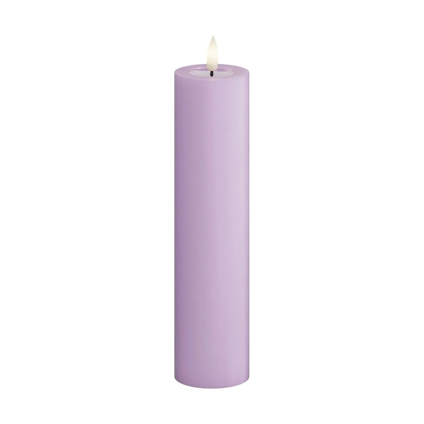 Deluxe Homeart LED-lys Real Flame LED Bloklys i Lavendel, 20 cm, 1