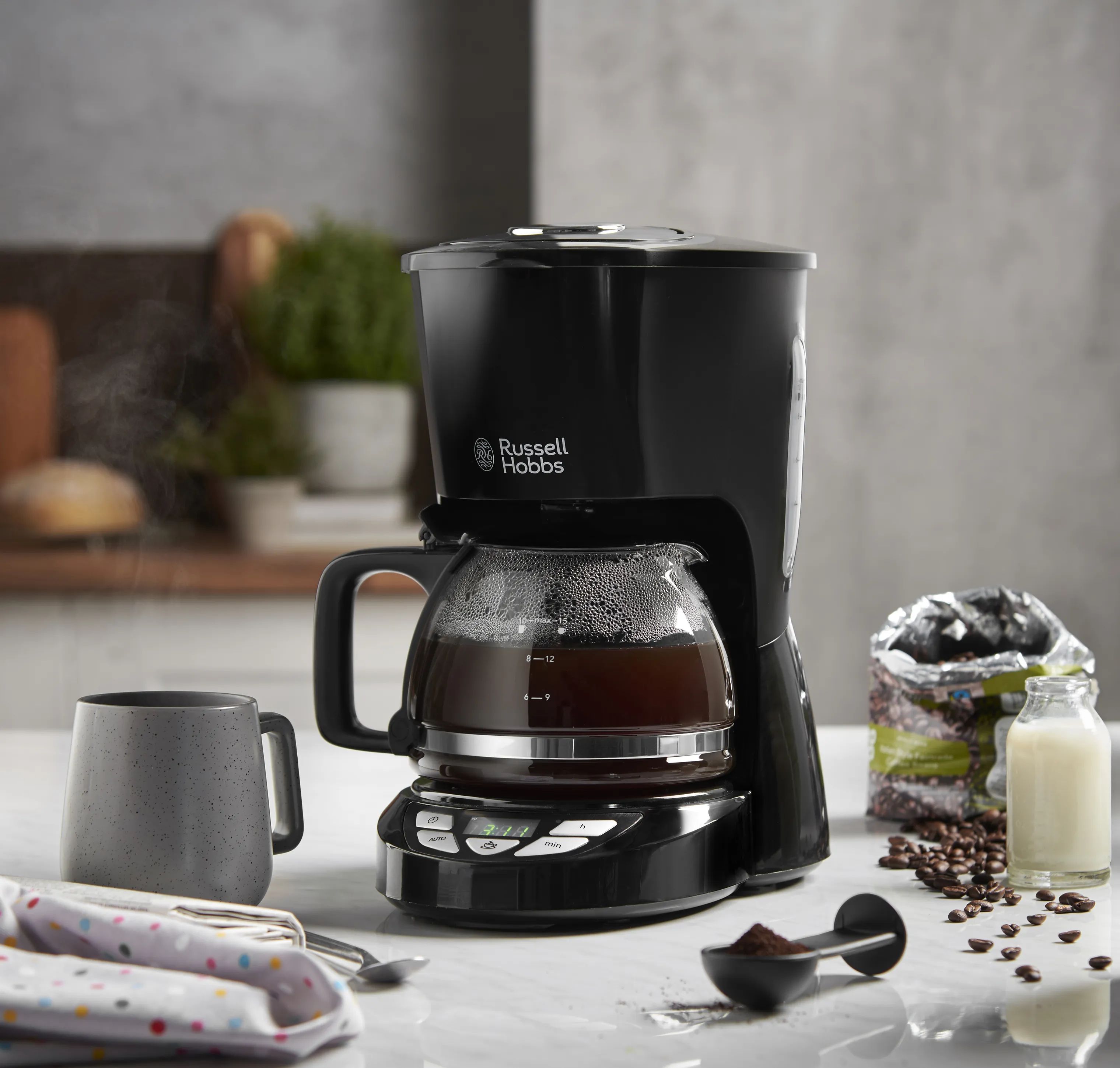 Russell Hobbs Kaffemaskiner Textures Plus+ Kaffemaskine i sort, 9