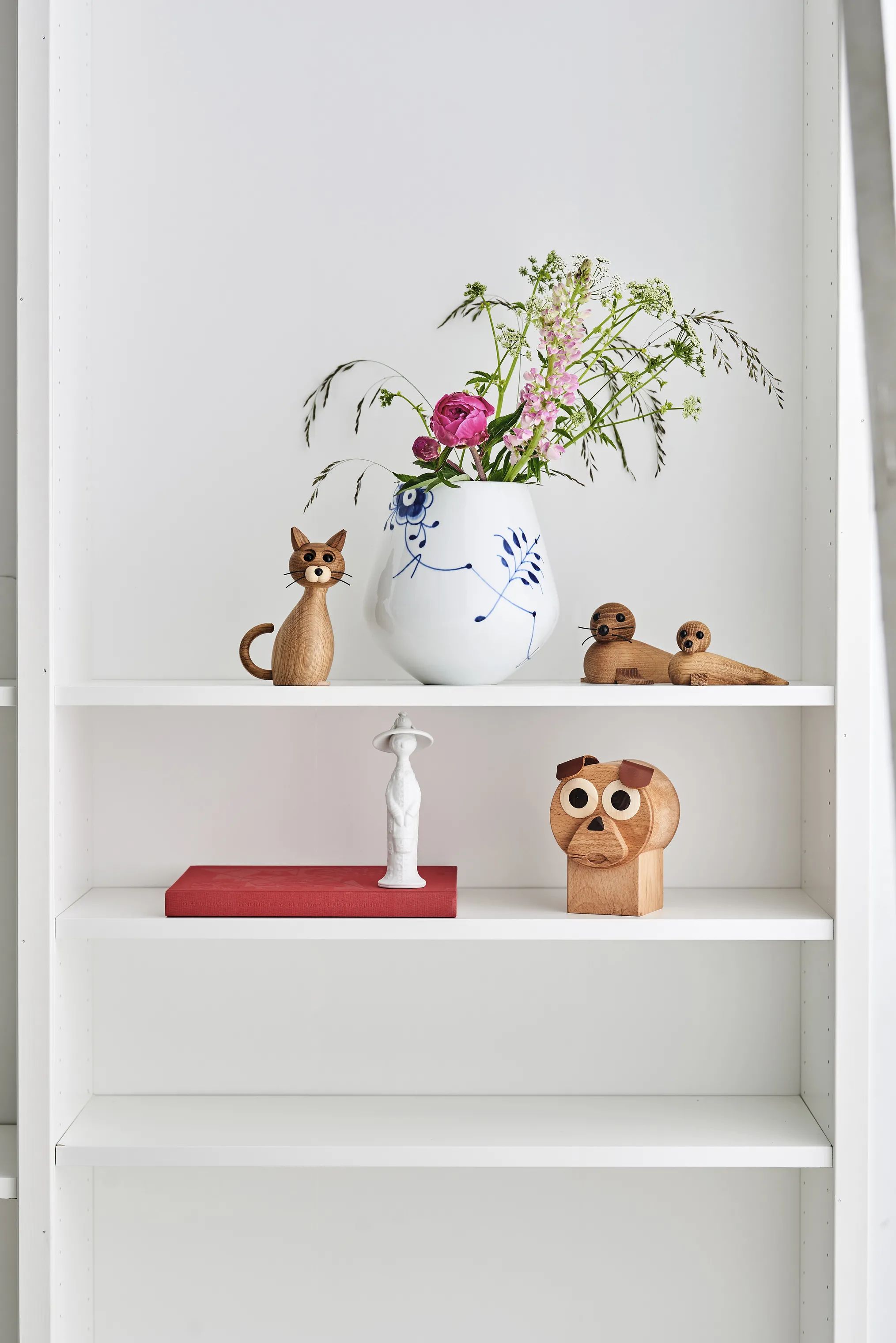Royal Copenhagen Vaser Blå Mega Riflet Vase i Koboltblå/hvid, 20,5 cm, 3