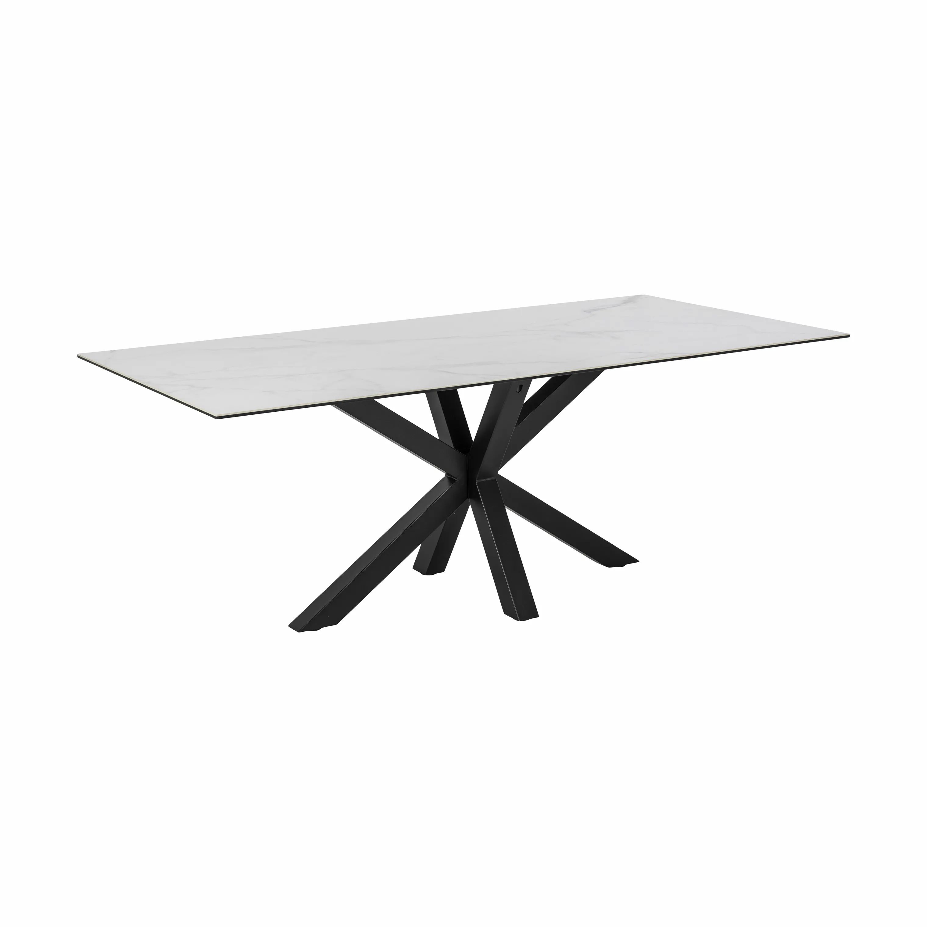 CASA Living Spiseborde Heaven Spisebord i Hvid Akranes/sort, H75,5 x B200 x L100 cm, 4