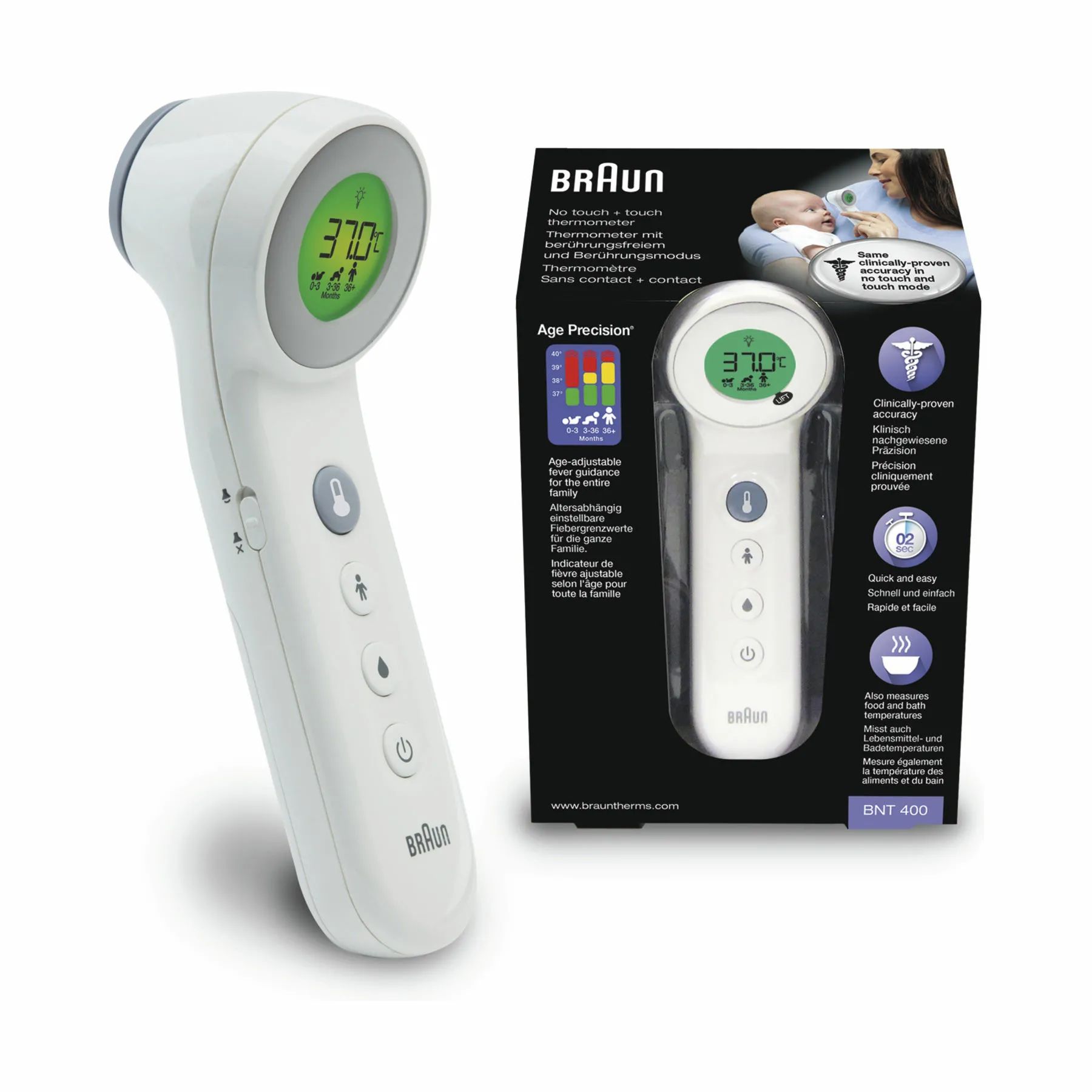 Braun Øvrig personlig pleje No Touch Termometer BNT400EE i Hvid, 1