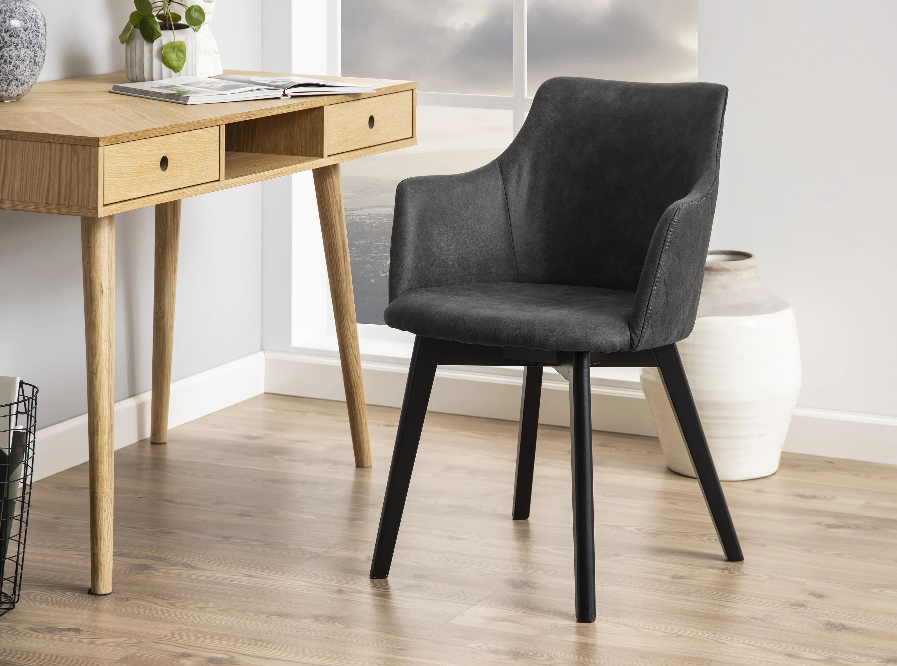 CASA Living Spisebordsstole Bella Spisebordsstol - 2 stk. i Antracit, 3