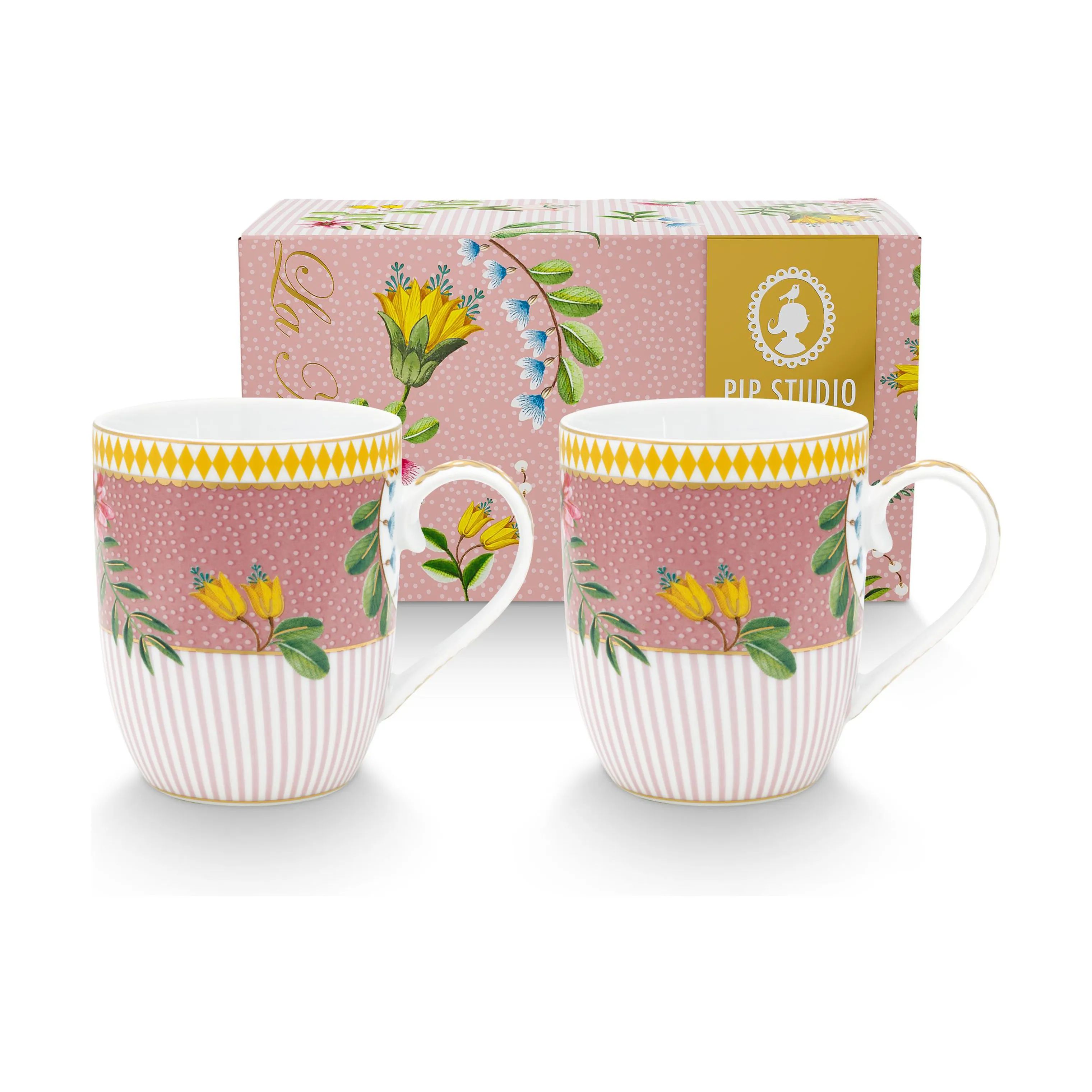 PIP Studio Krus og kopper med hank La Majorelle Krus - 2 stk. i Pink, 1