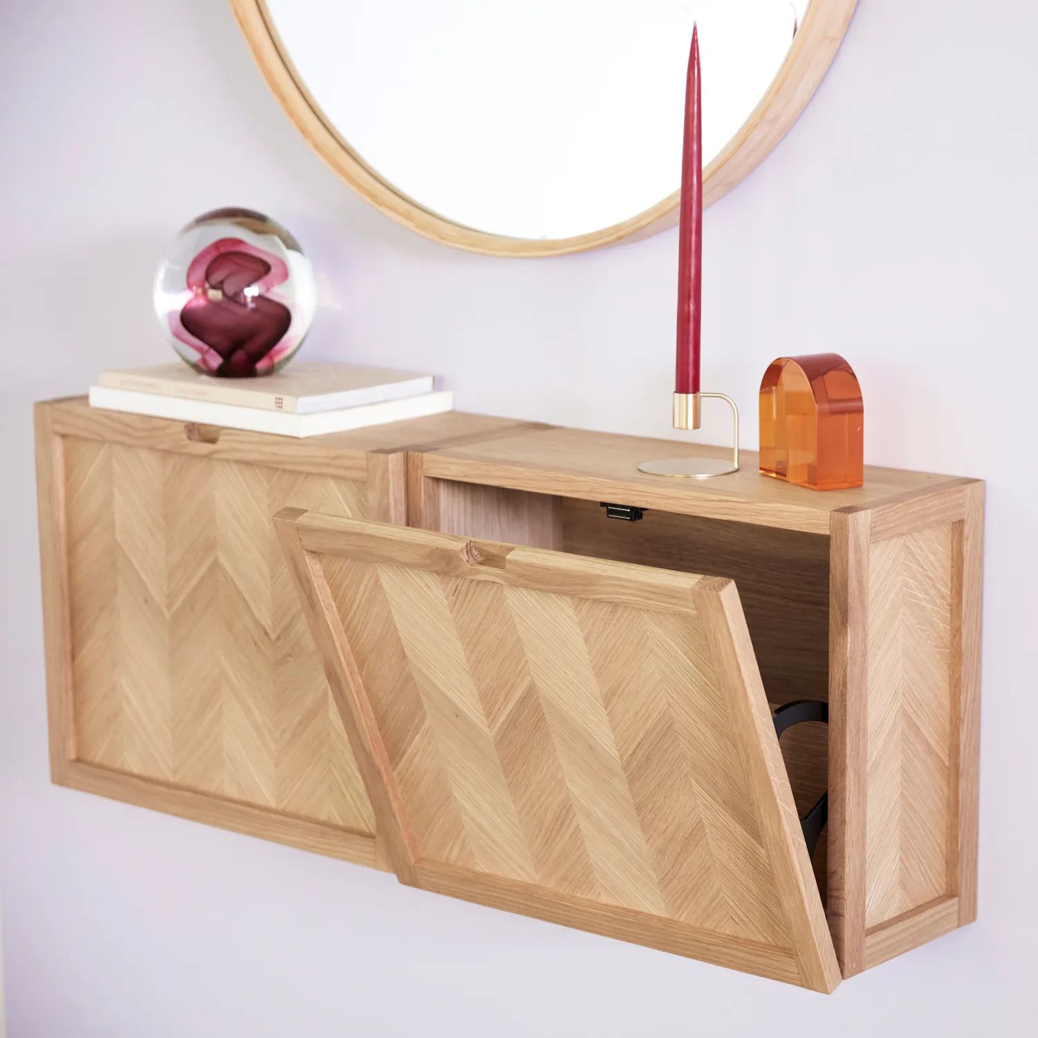 Hübsch Skabe Herringbone Skoskab i 50 cm, 2