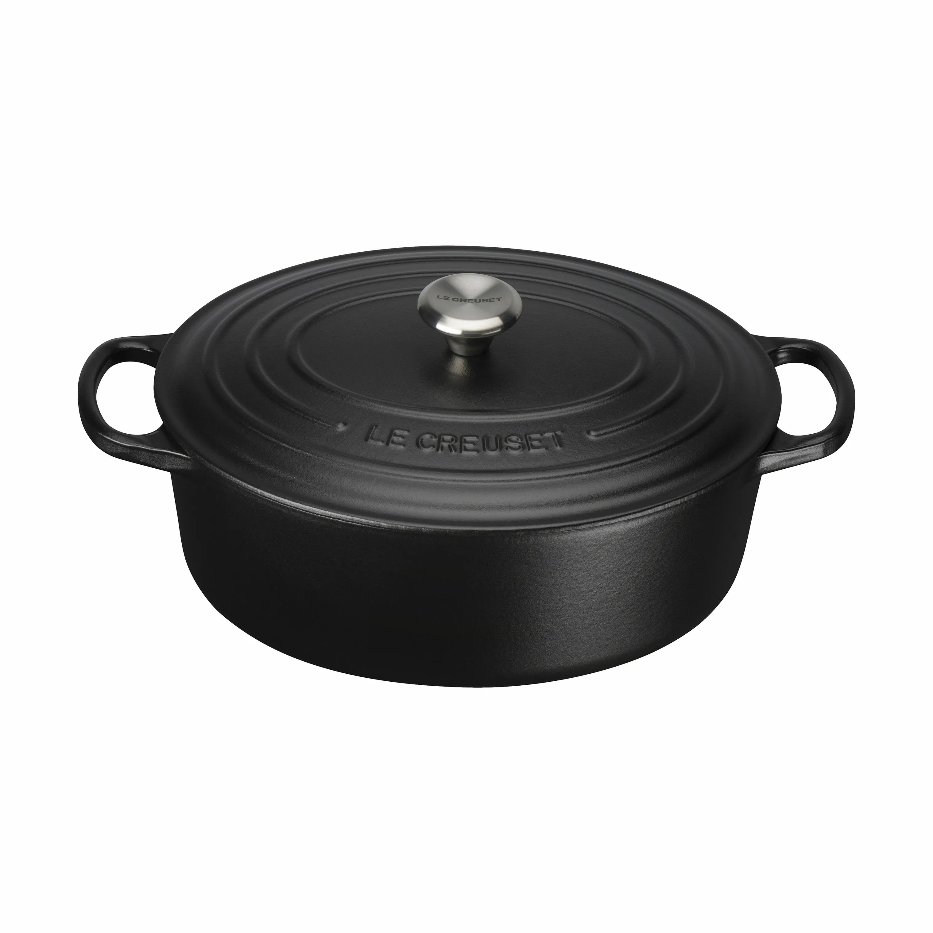 Le Creuset Gryder Signature Oval Gryde i Sort, 4.1 L, 1