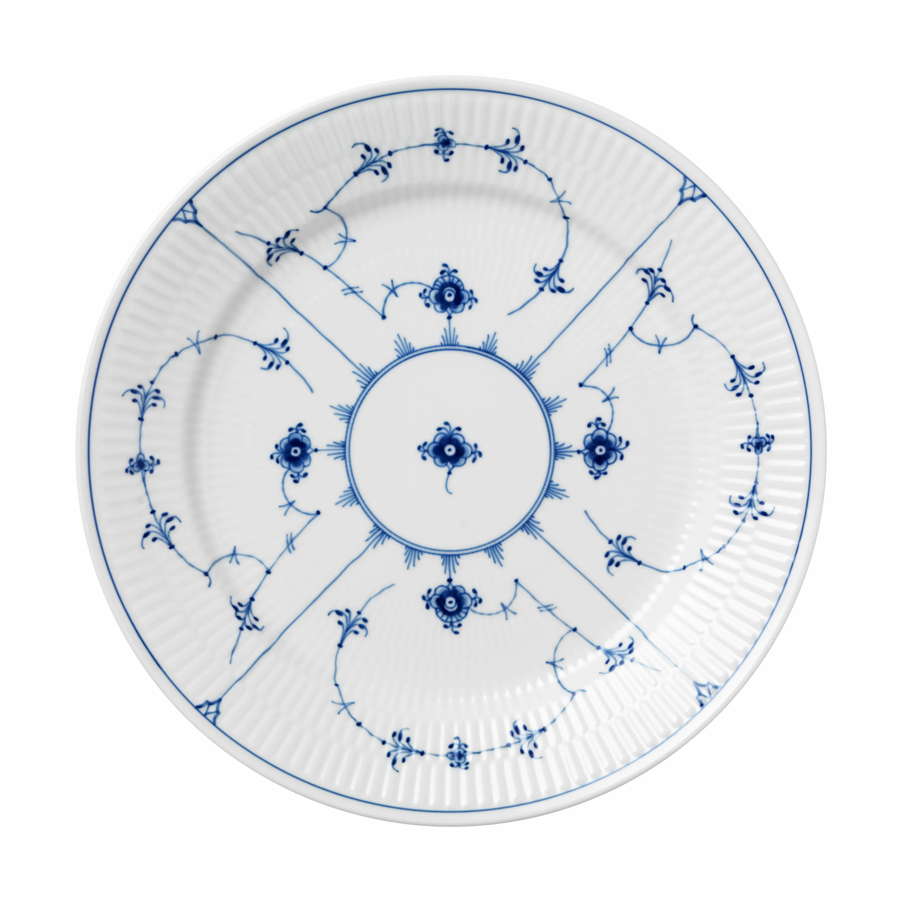 Royal Copenhagen Middagstallerkener Musselmalet Riflet Middagstallerken i 27 cm, 1