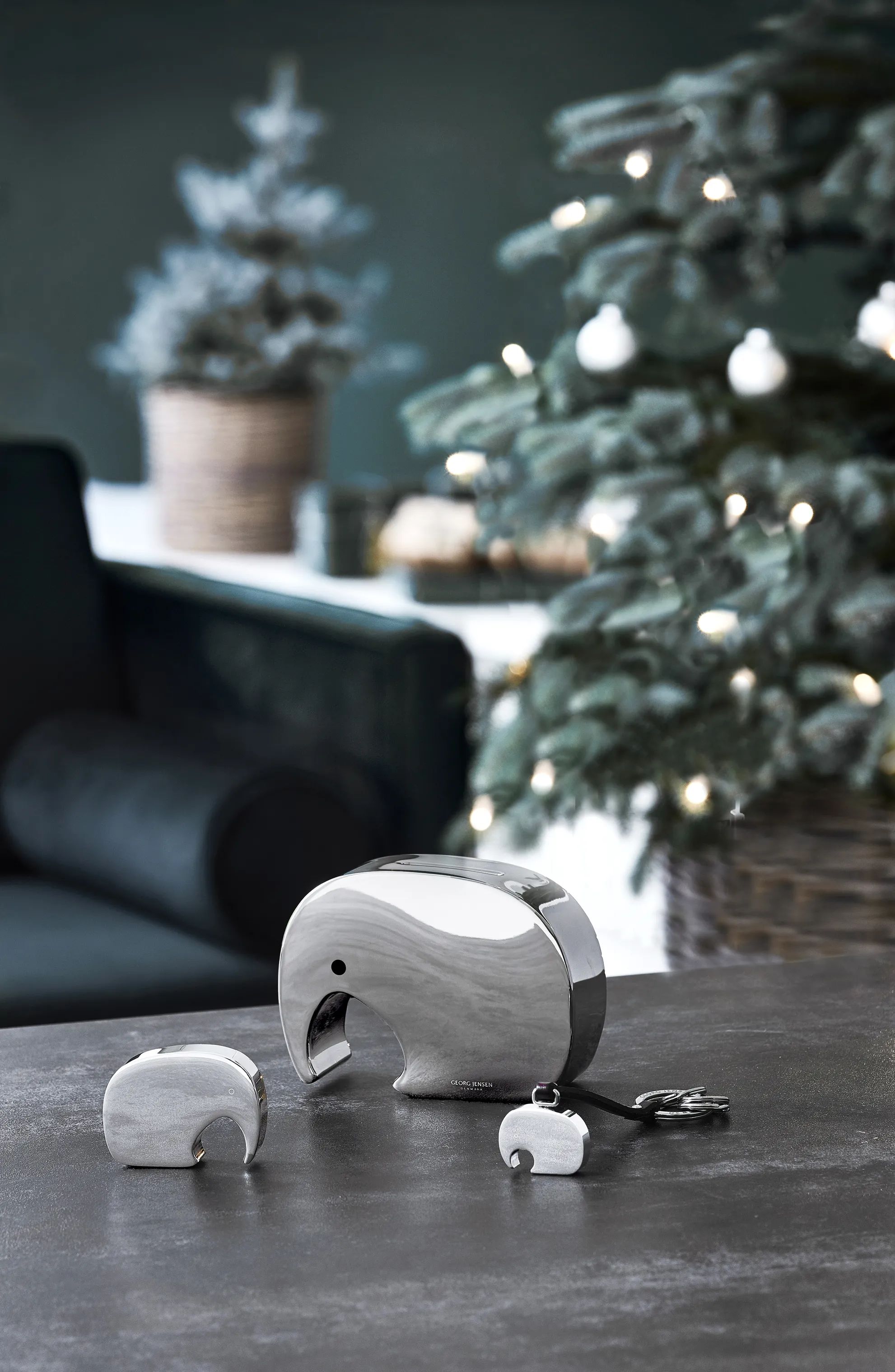 Georg Jensen Øvrigt interiør Nøllephant Nøglering i Sølvfarvet, 2