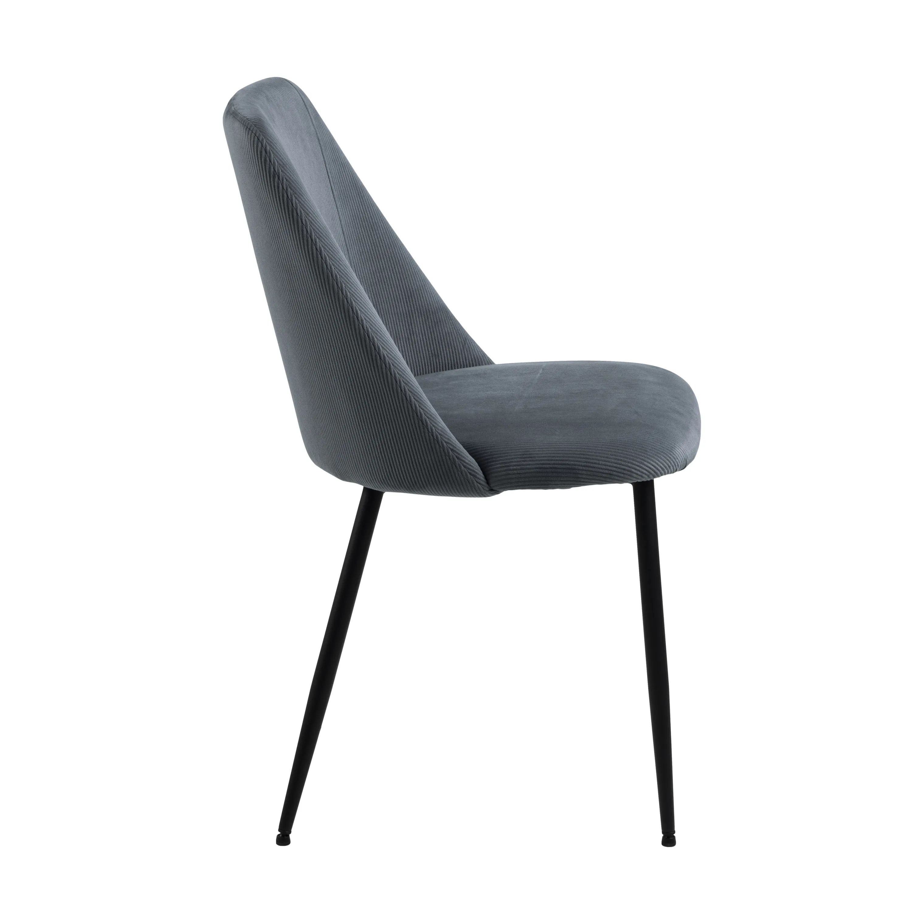 CASA Living Spisebordsstole Ines Spisebordsstol - 4 stk i grå / mat sort, 4