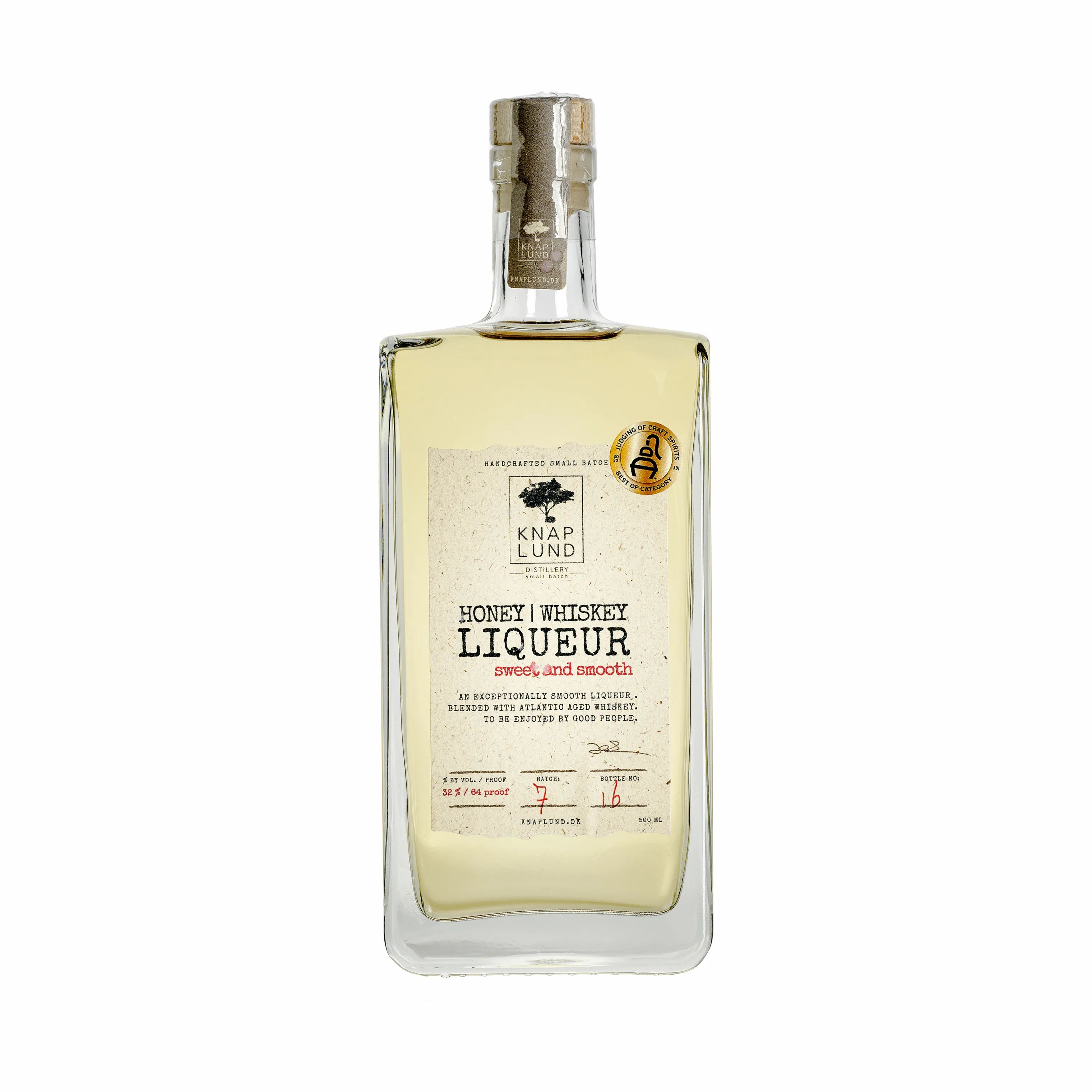 Knaplund Spiritus Honey Whiskey Likør i Gylden, 1