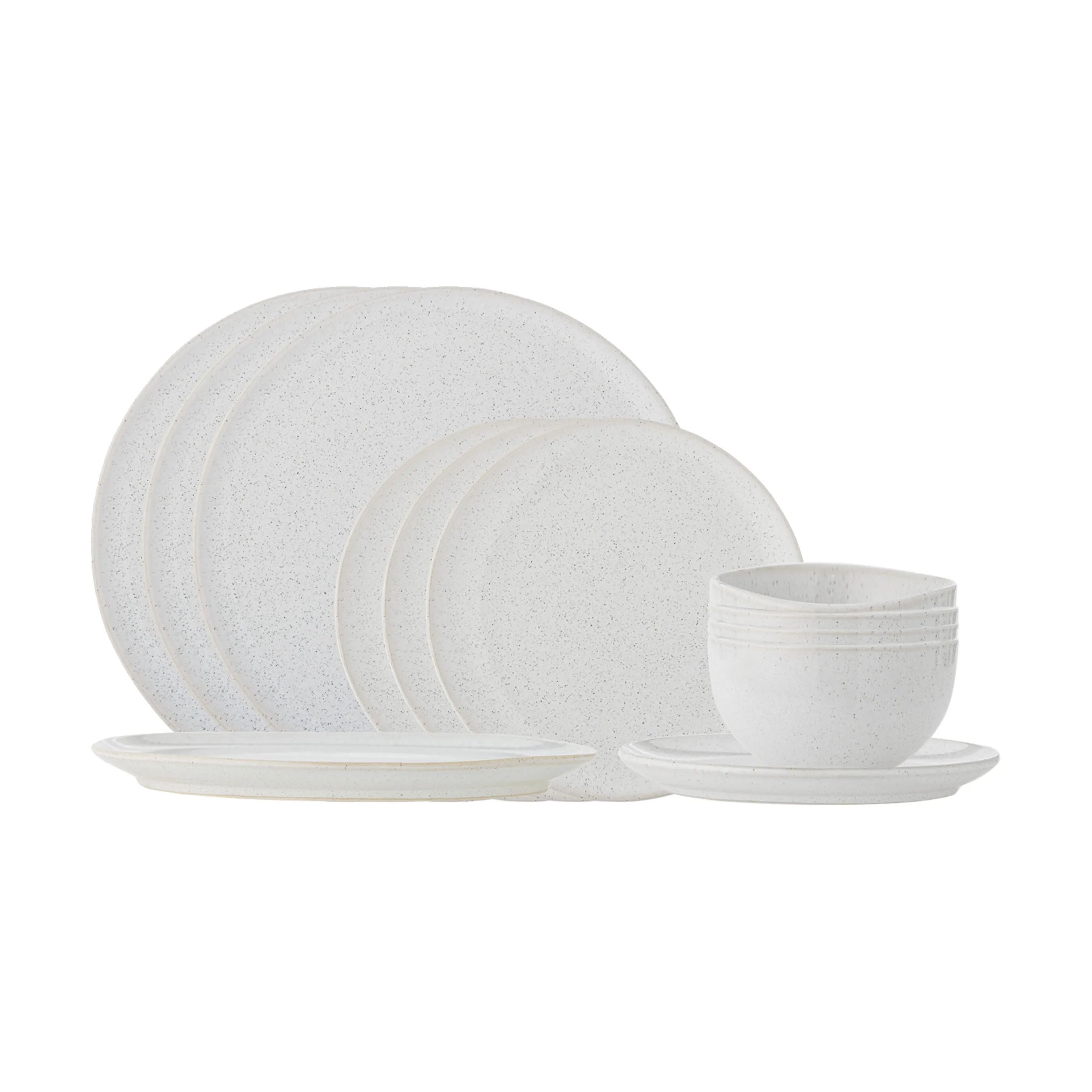 Bloomingville Middagstallerkener Addison Middagssæt - 12 dele i White, 1