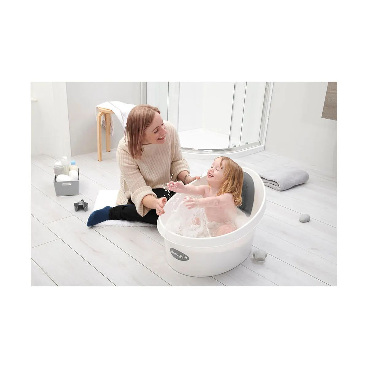 Shnuggle Til børneværelset Badekar i Hvid/grå, 2