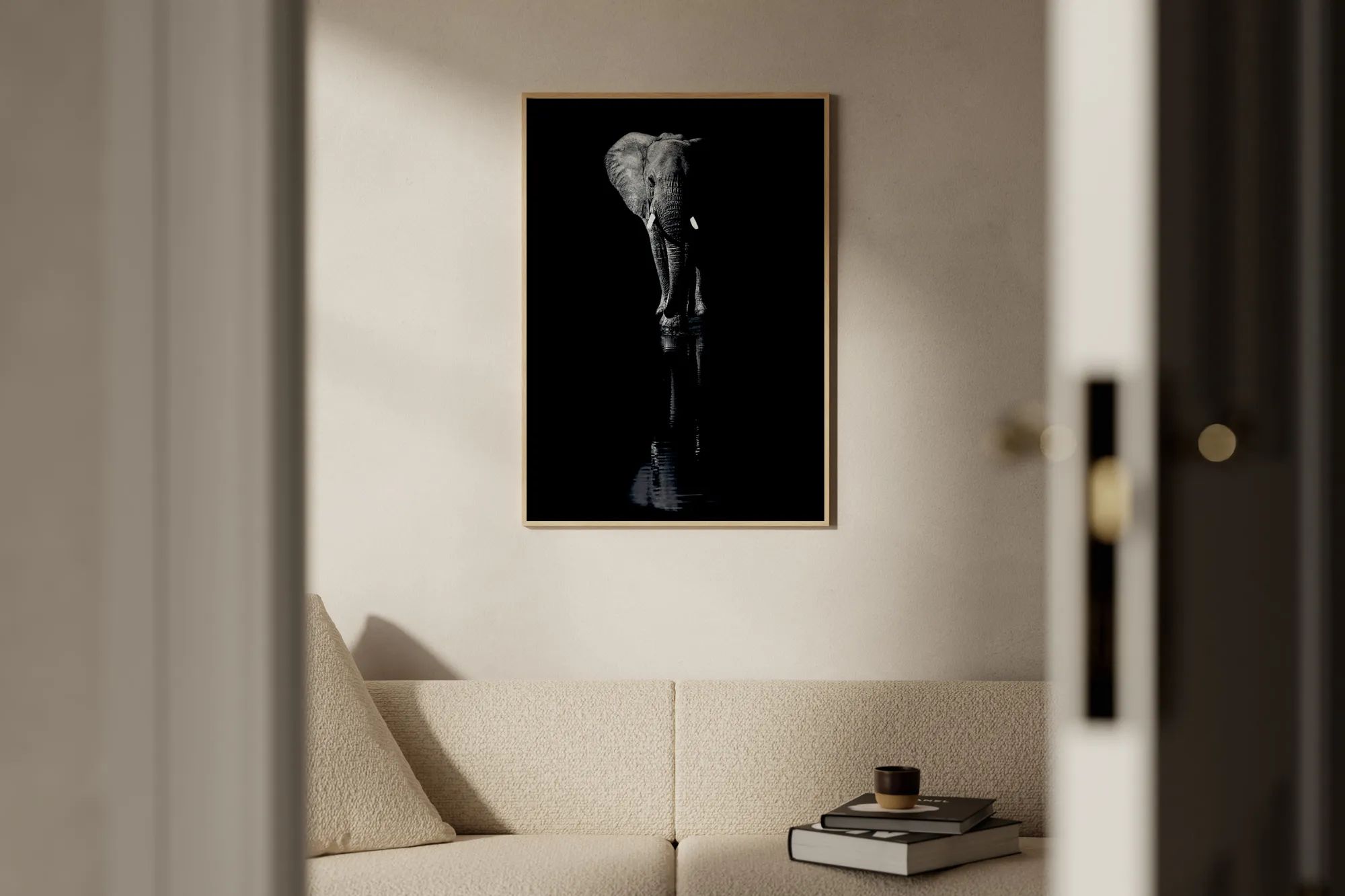 Poster&Frame Plakater Plakat - Elephant i Sort, B30 x L40 cm, 2