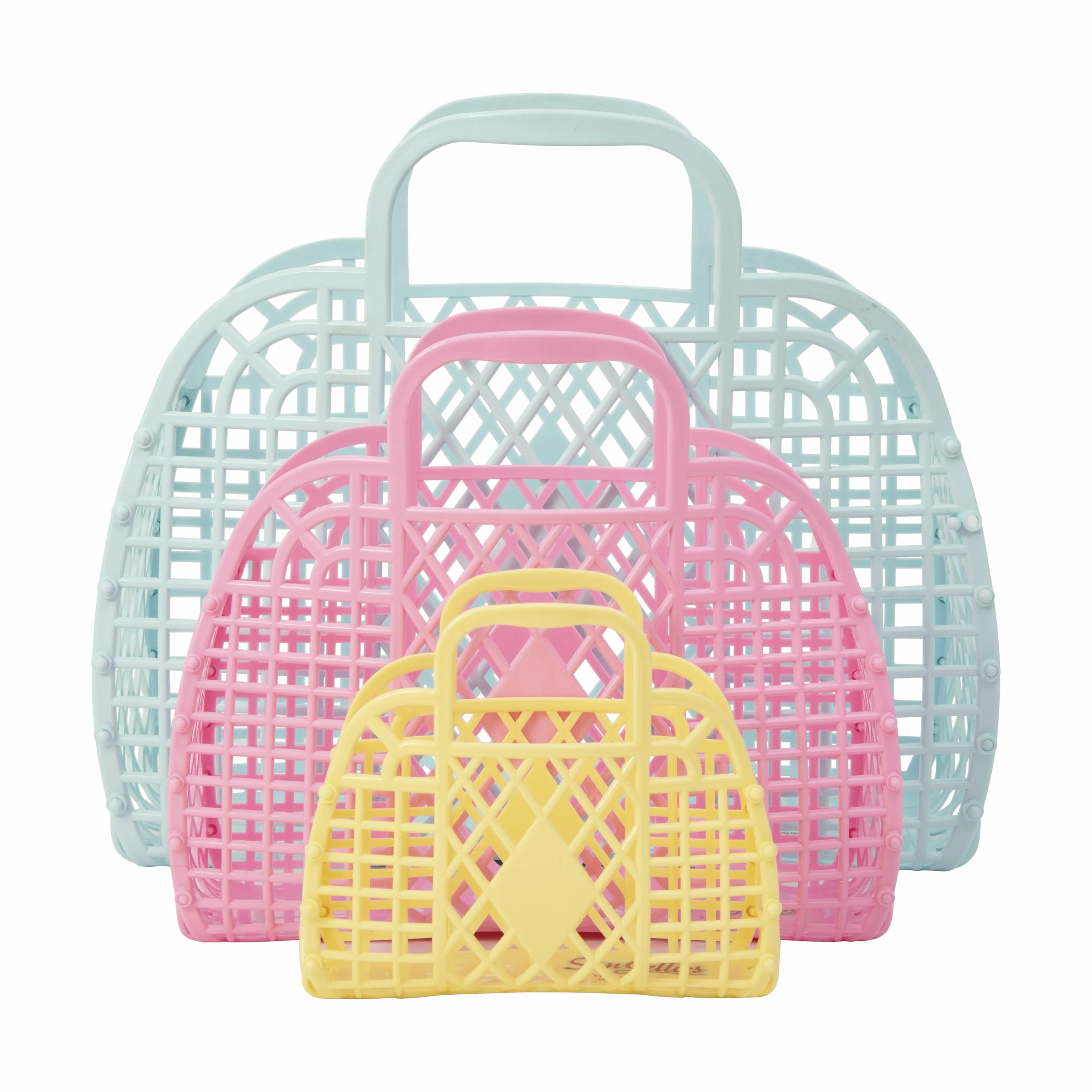 Sun Jellies Øvrigt interiør Retro Basket Small Retro Taske - Lille i Bubblegum Pink B 11 x L 31 x H 25,5 cm, 4