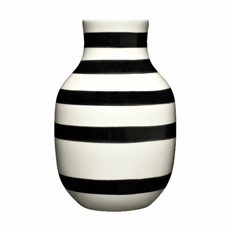 Kähler Vaser Omaggio Vase i Hvid/sort, H12,5 x Ø8,5 cm, 1