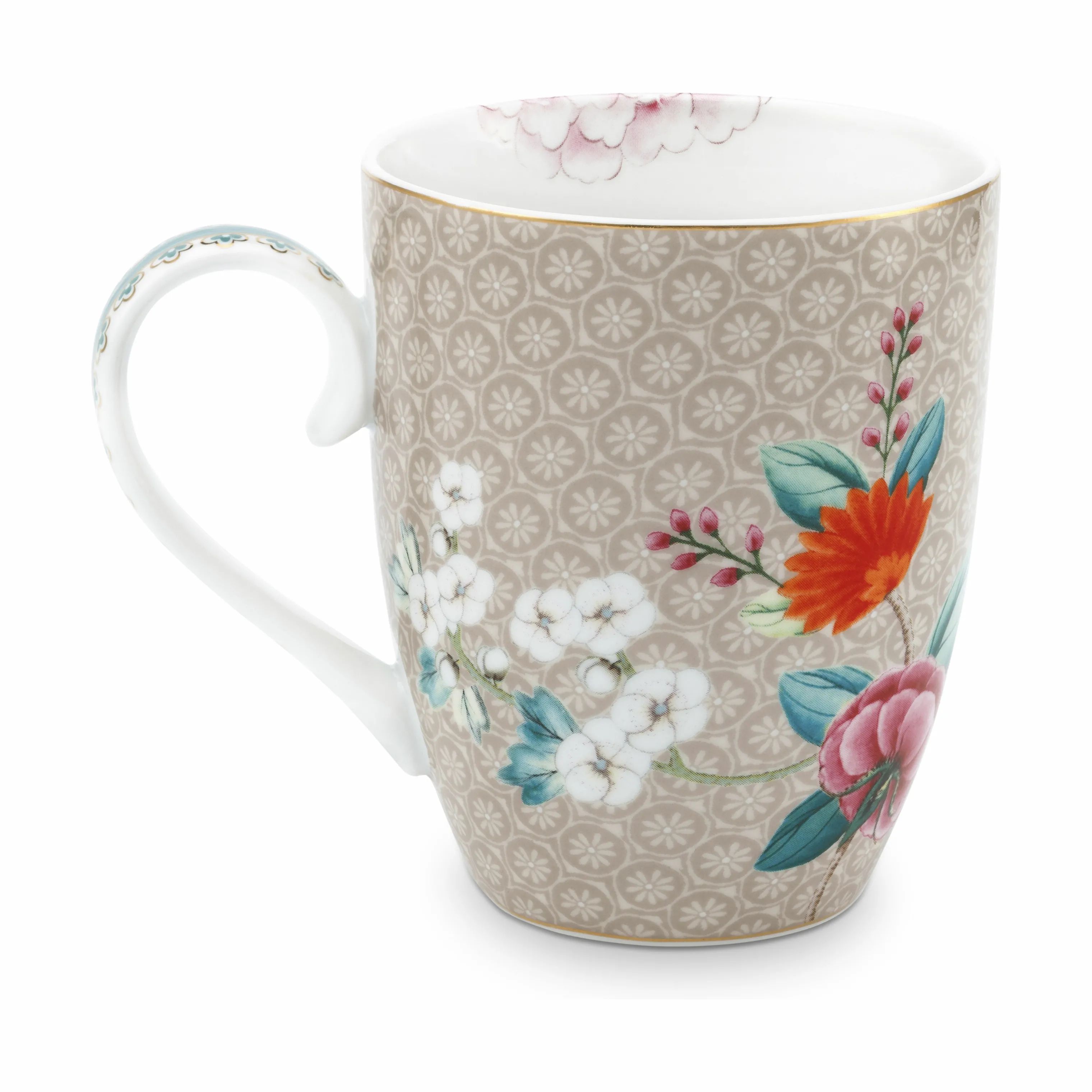 PIP Studio Krus og kopper med hank Blushing Birds Blushing Bird Krus i khaki , 350 ml, 2