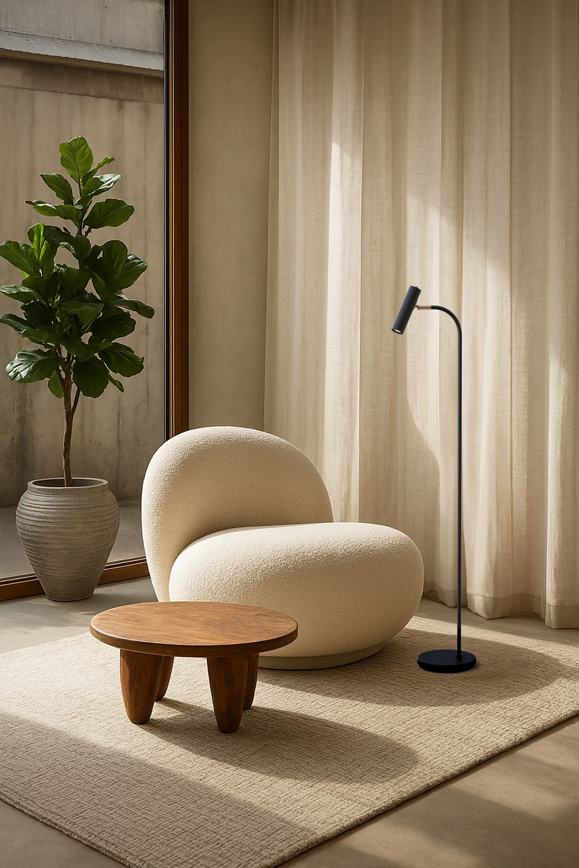 Belid Gulvlamper Slender Gulvlampe i Sort/messing, 2