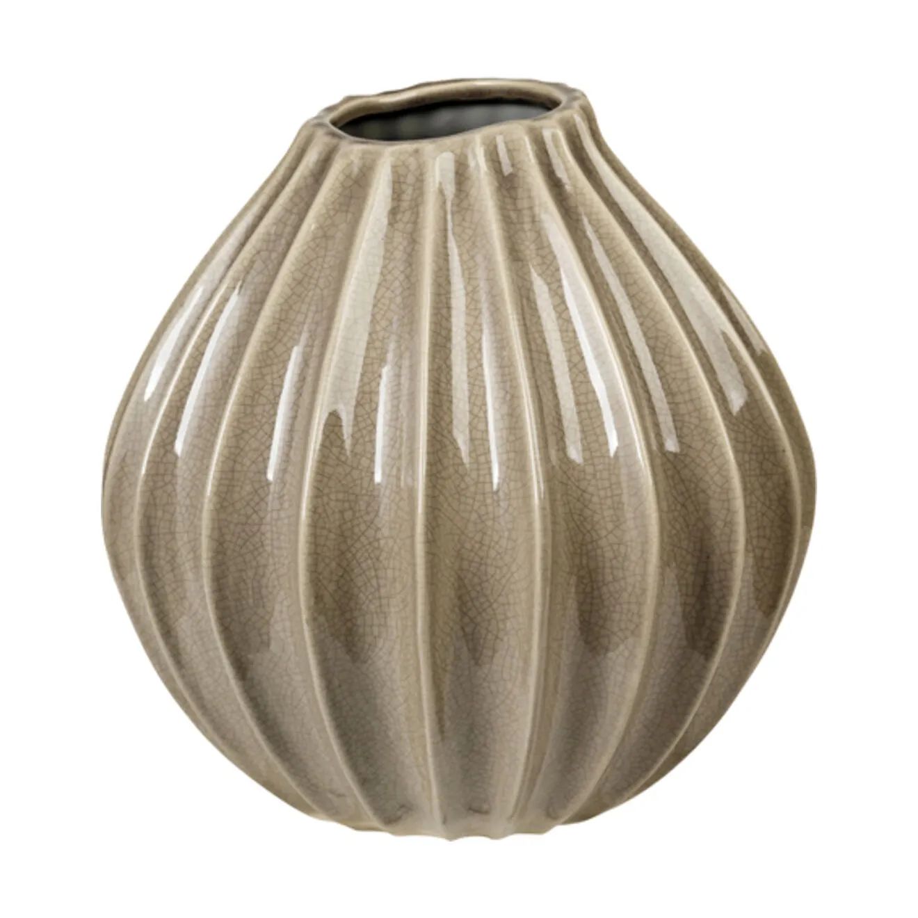 Broste Copenhagen Vaser Wide Vase i Beige, H25 x Ø25, 1