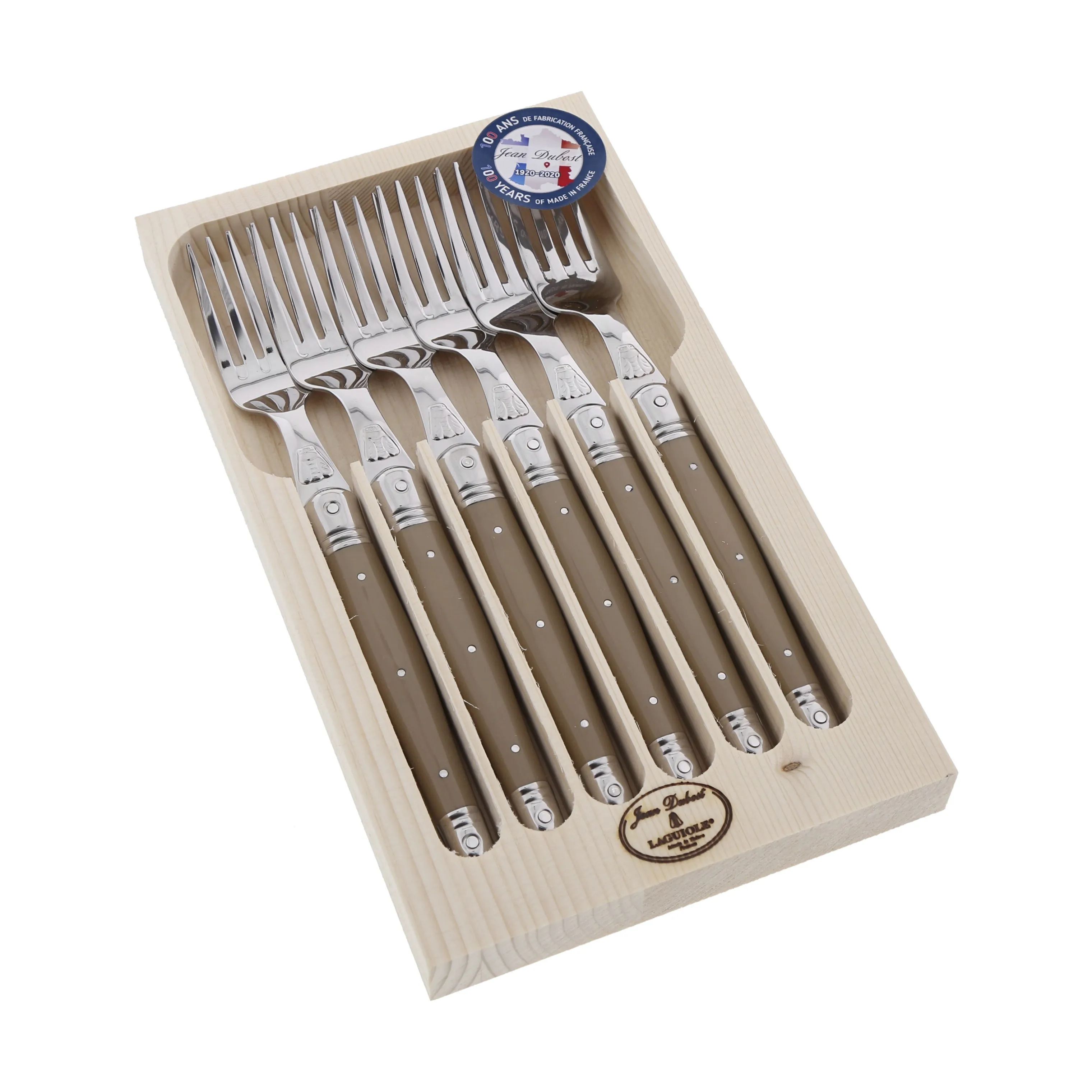 Jean Dubost Bordgafler Laguiole Gaffel - 6 stk. i Taupe, 1