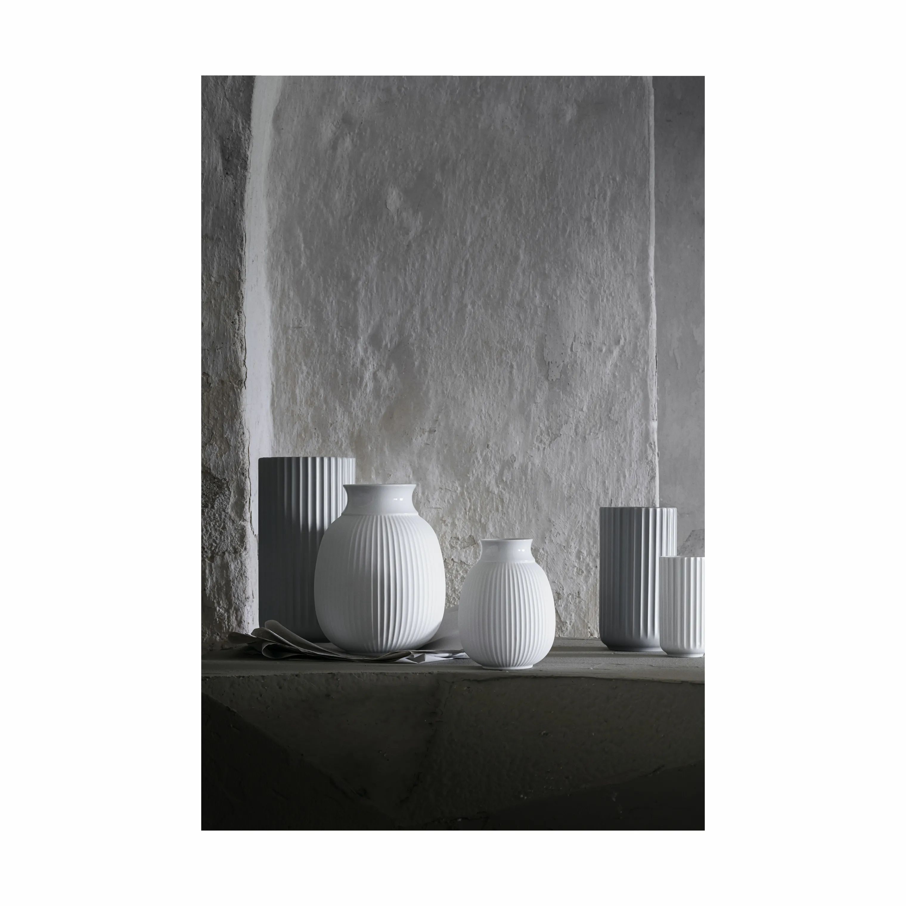 Lyngby Porcelæn Vaser Lyngby Curve Vase i Hvid, 12 cm, 3