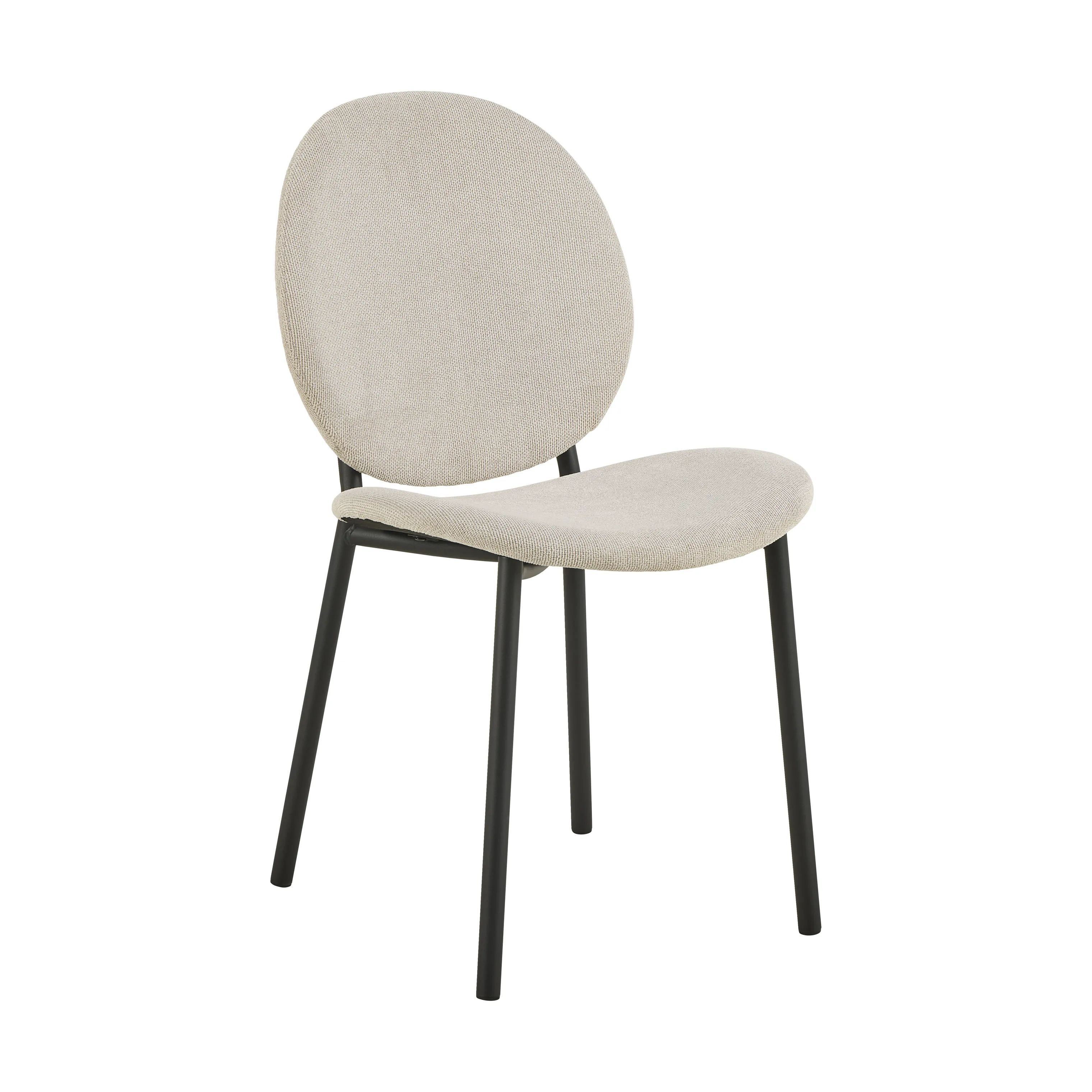 CASA Living Spisebordsstole Cliff Spisebordsstol - 2 stk. i Beige/mat sort, 4