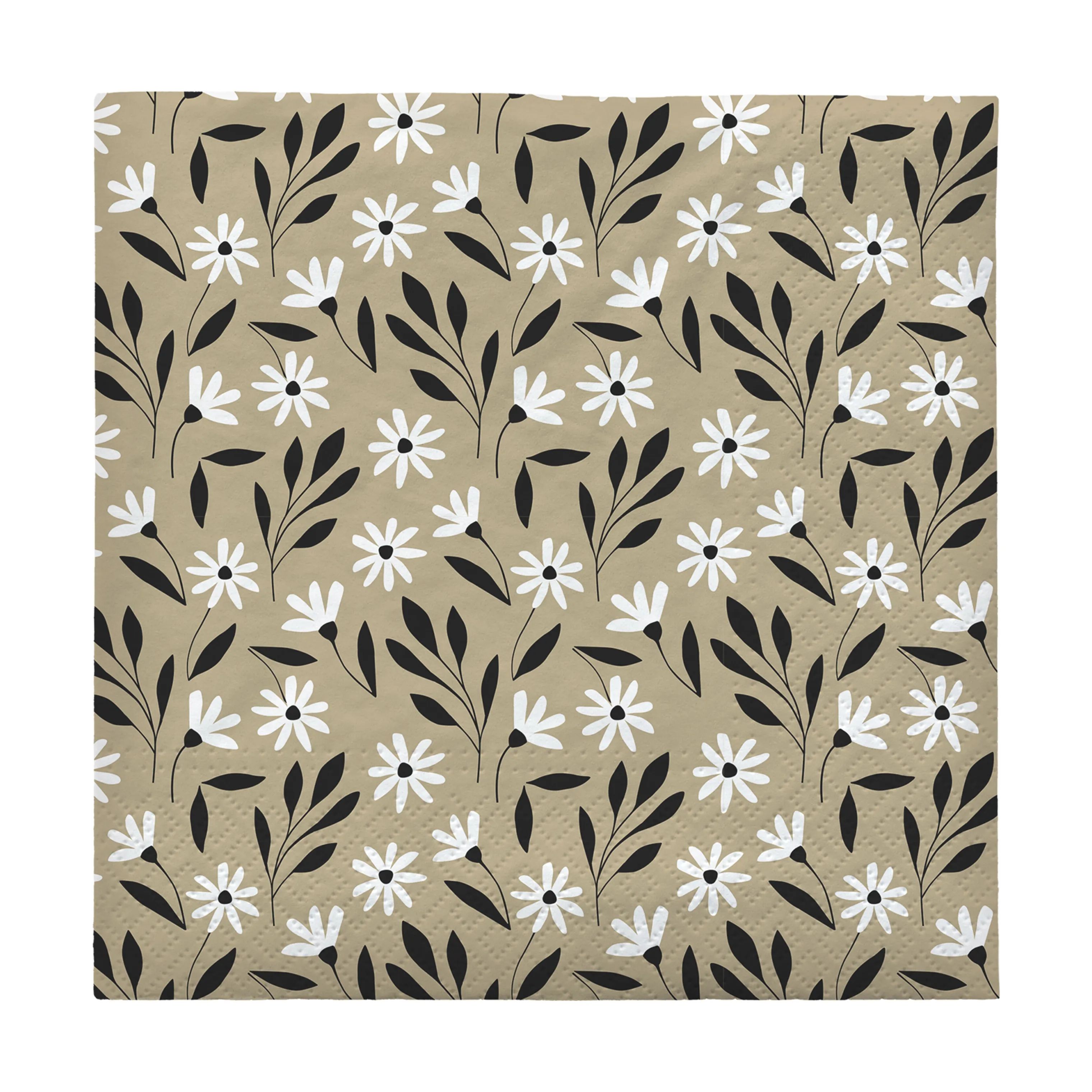 Broste Copenhagen Papirservietter Meadow Papirservietter - 12 stk. i Beige/Black, 1