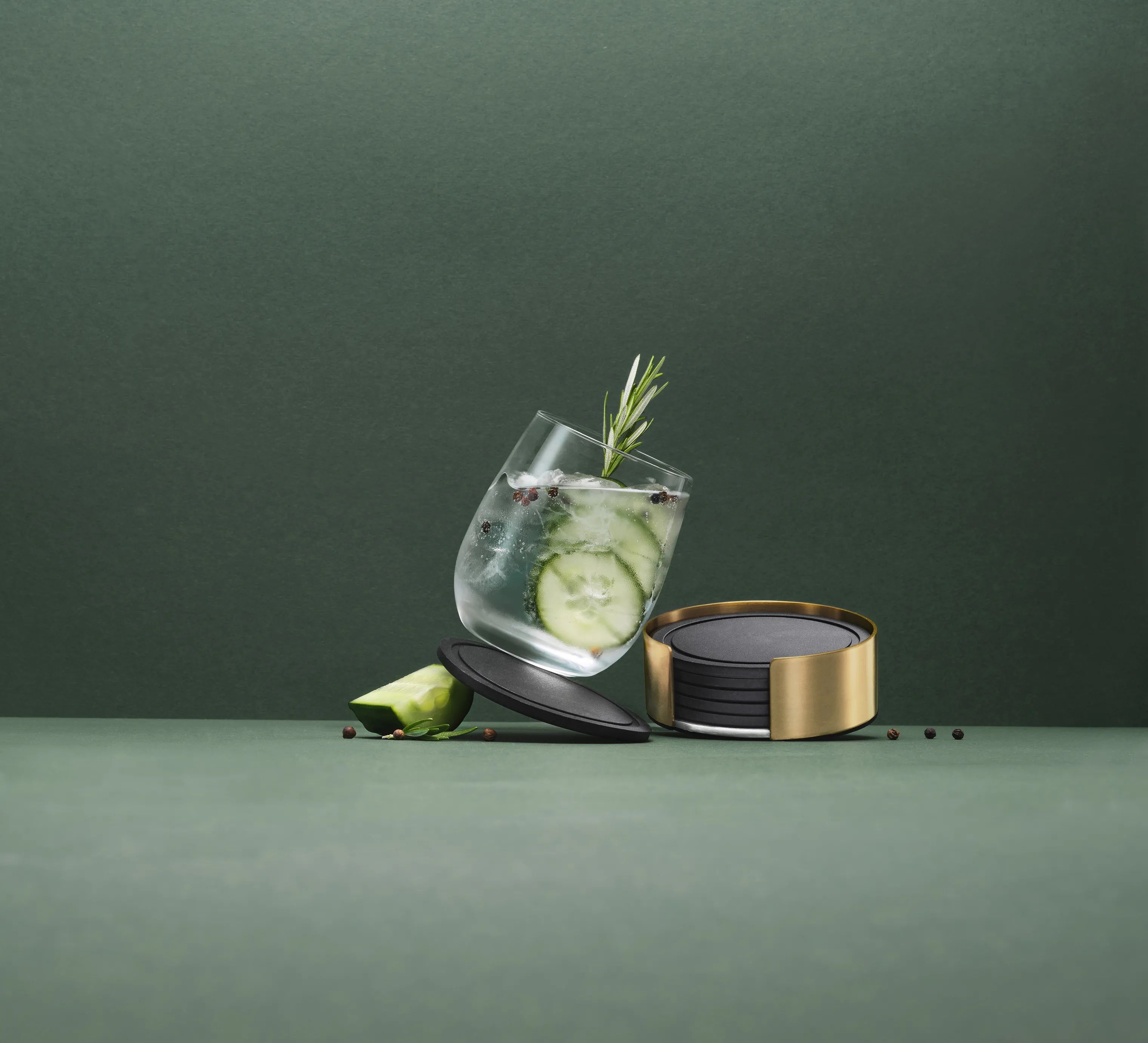 Mixology by CASA Living Glasbrikker og coasters MIXOLOGY Coaster - 6 stk. i Guldfarvet, 2