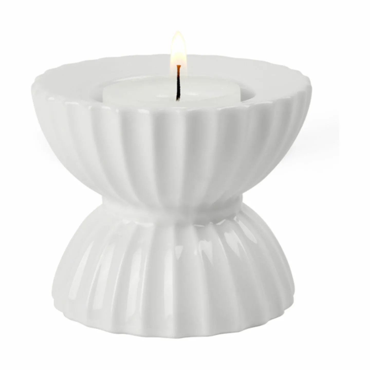 Lyngby Porcelæn Fyrfadsstage Tura Fyrfadsstage i Hvid, 4