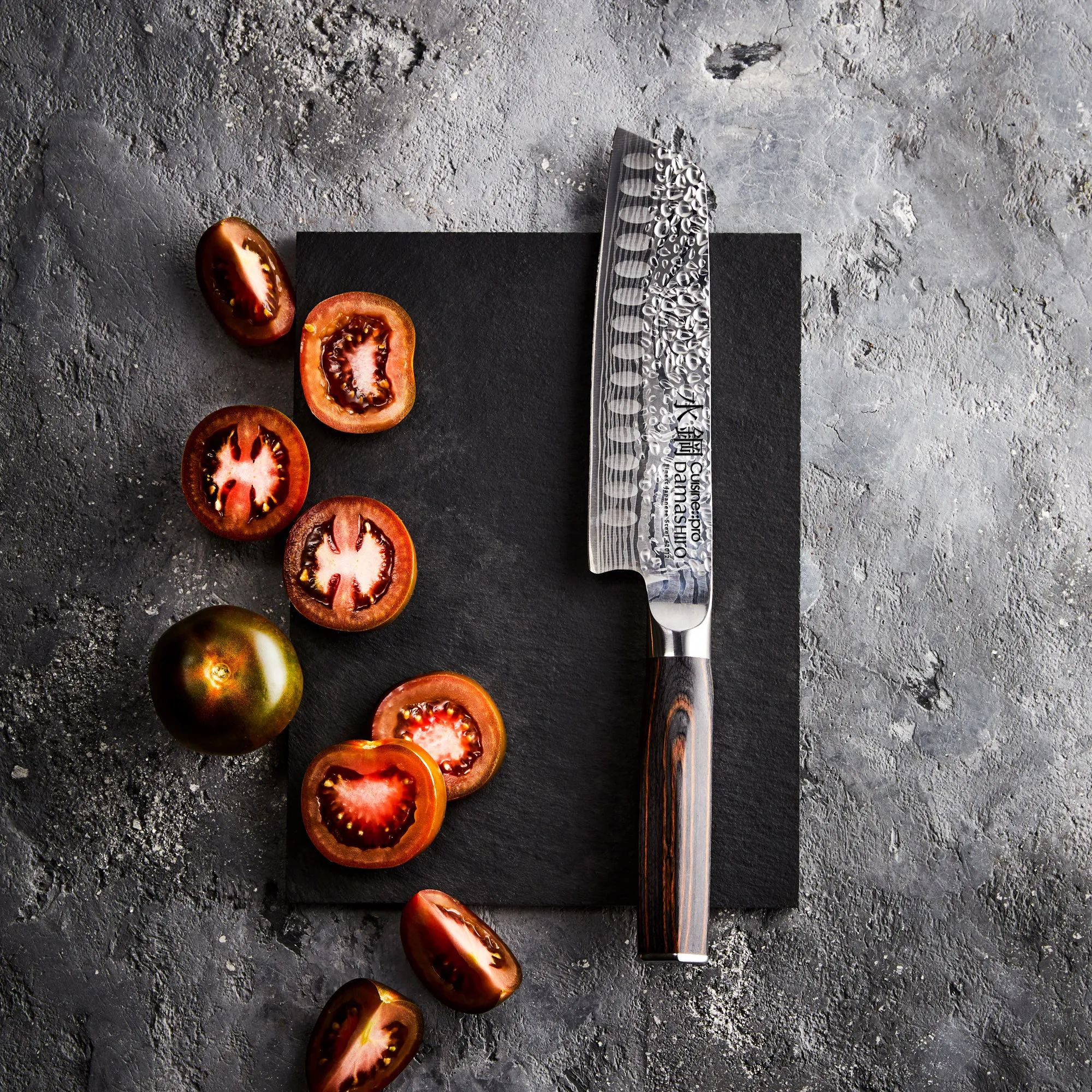 THE CUSTOM CHEF™ Santokuknive Cuisine::pro® Damashiro® EMPEROR Cuisine::pro Damashiro EMPEROR Santokukniv i Sølv/sort, 2