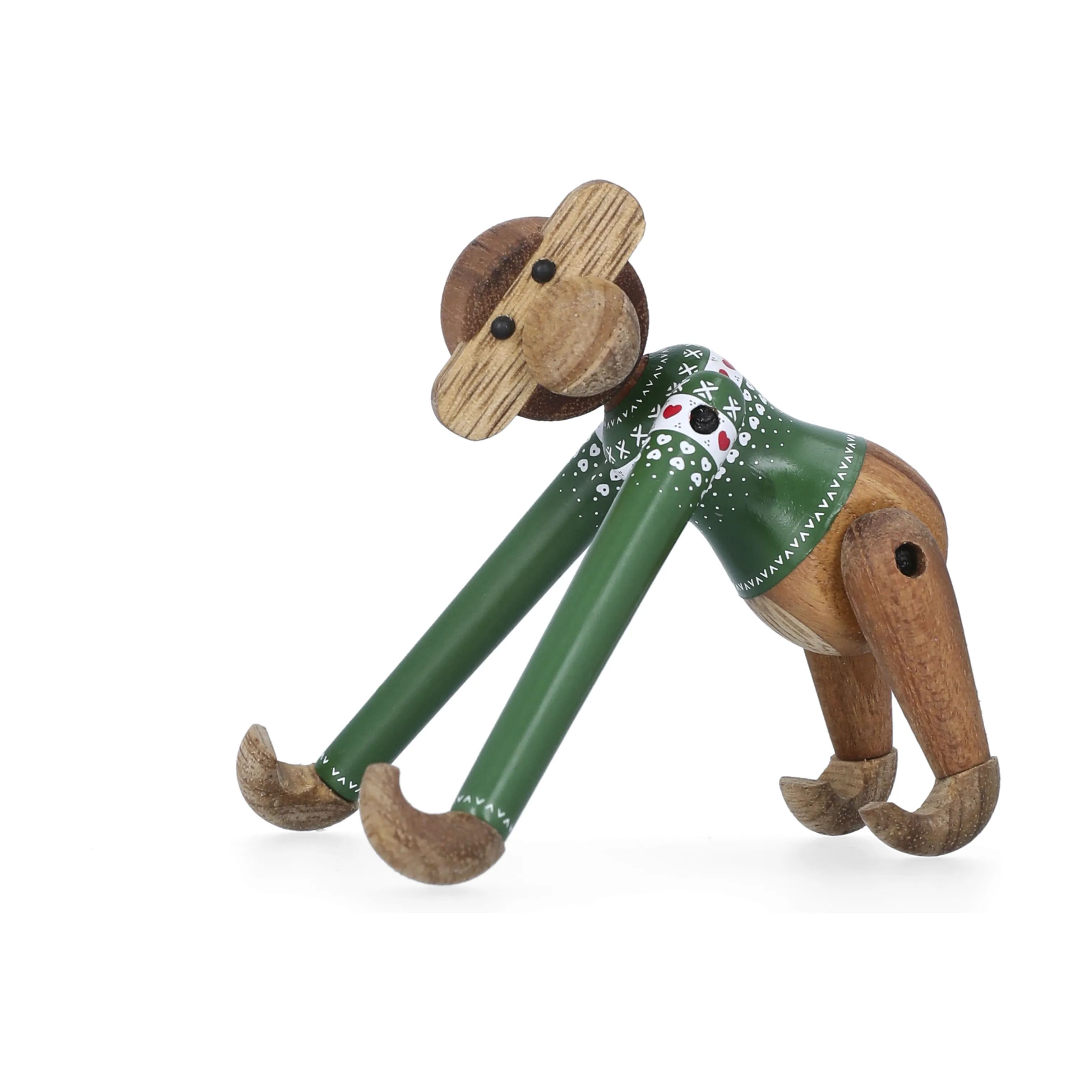 Kay Bojesen Julefigurer Monkey Abe m. julesweater - Mini i Grøn, 9,5 cm, 5